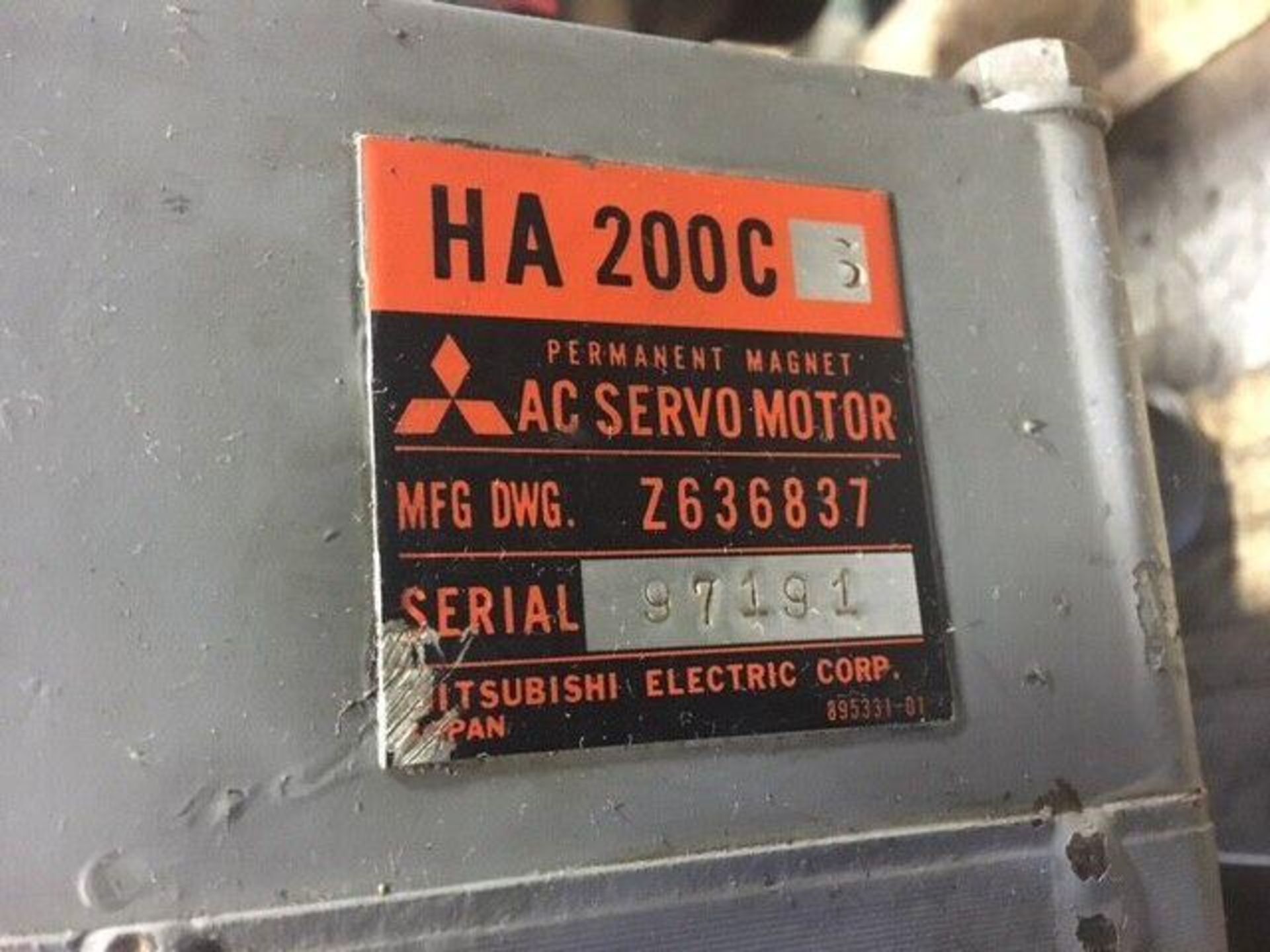 Mitsubishi AC Servo Motor, # HA 200CS w/ Encoder OSE 5KN-6-12-108 - Image 6 of 7