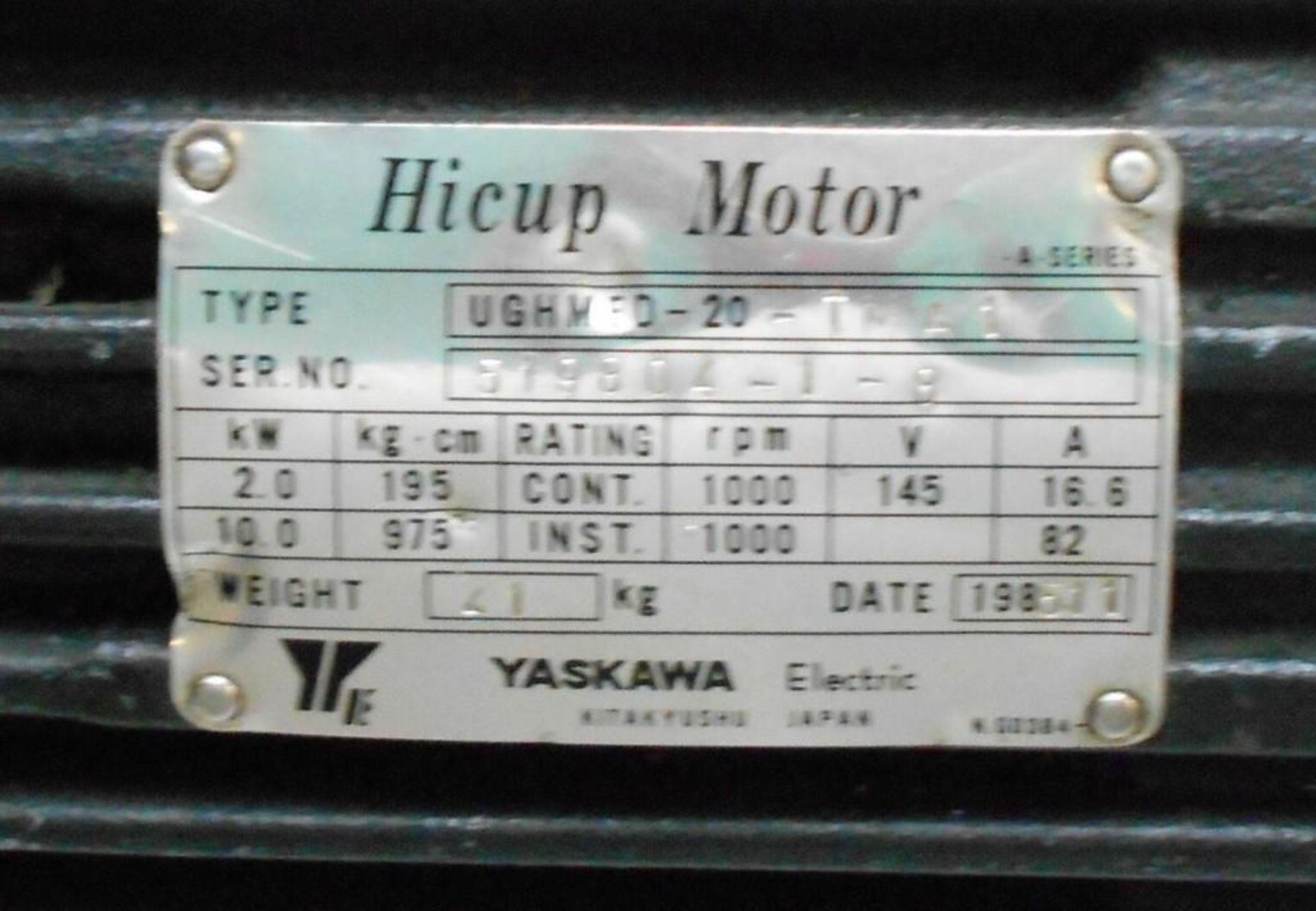 Lot of (4) Yaskawa Hicup DC Servo Motor w/ Encoder - Image 6 of 6