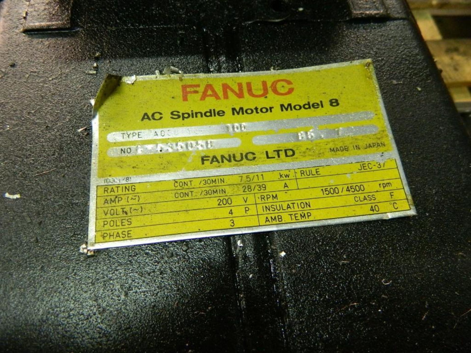 Fanuc #A06B-1008-B100 Spindle Motor - Image 3 of 5