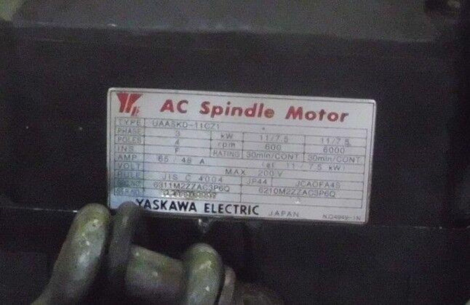 Yaskawa AC Spindle Motor - Image 6 of 6