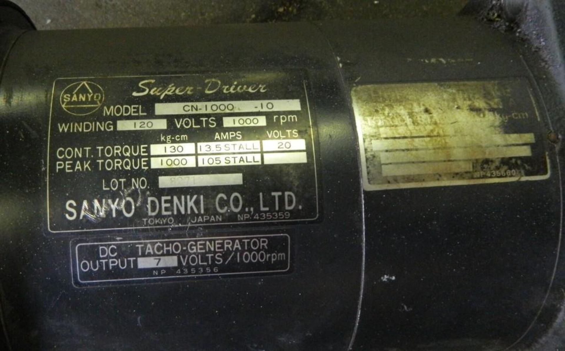 Sanyo Denki #CN-1000-10 Super Driver Servo Motor, - Image 4 of 4