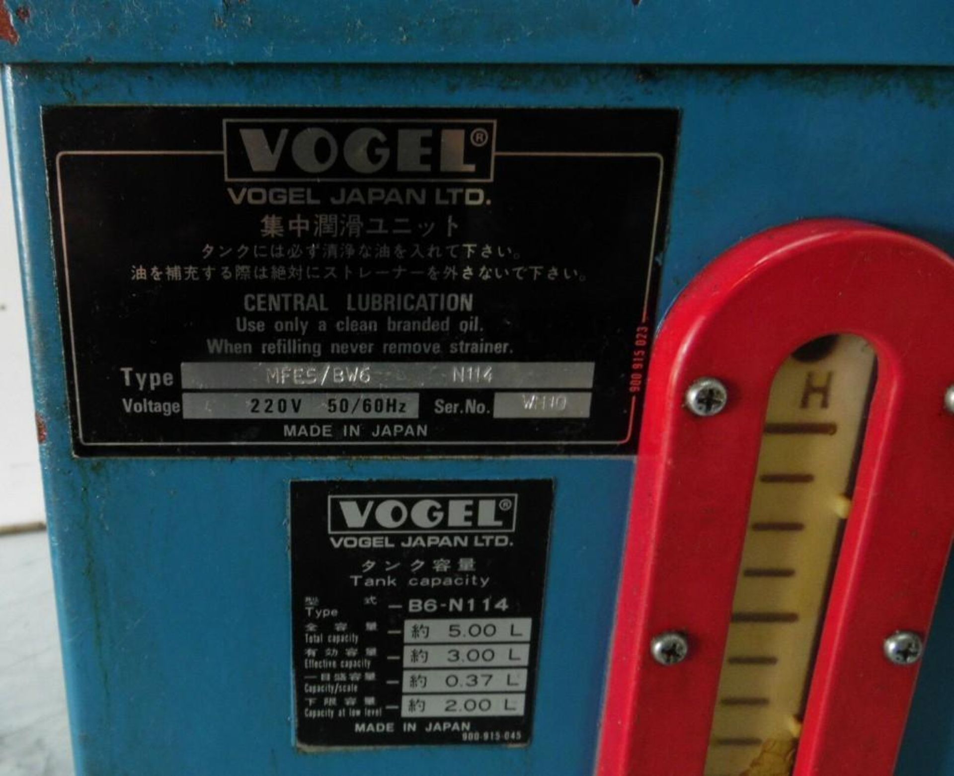 Vogel #MFE5/BW6 Automatic Lubricator, 220V - Image 4 of 4