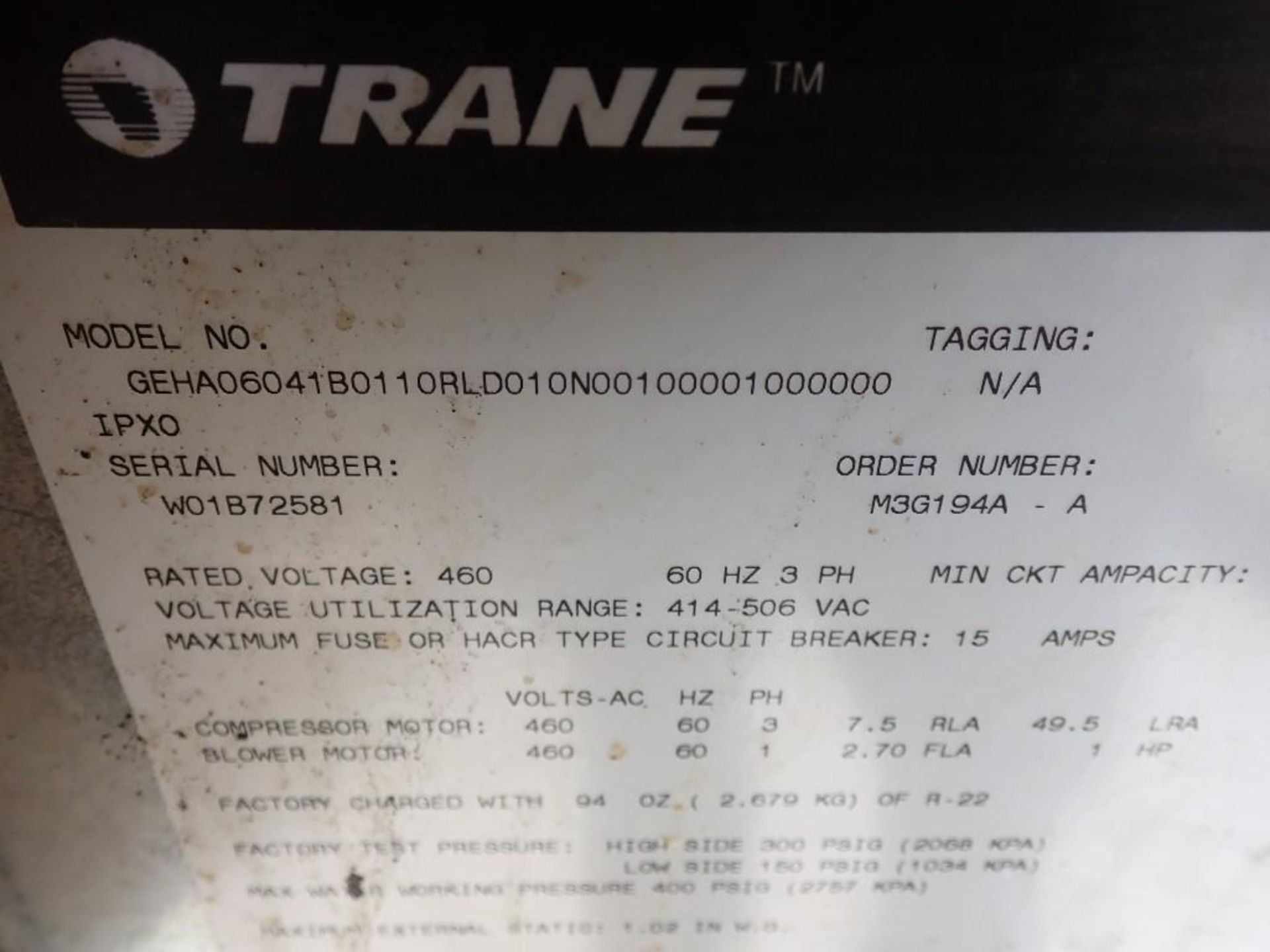 Trane HVAC Unit - Image 6 of 8