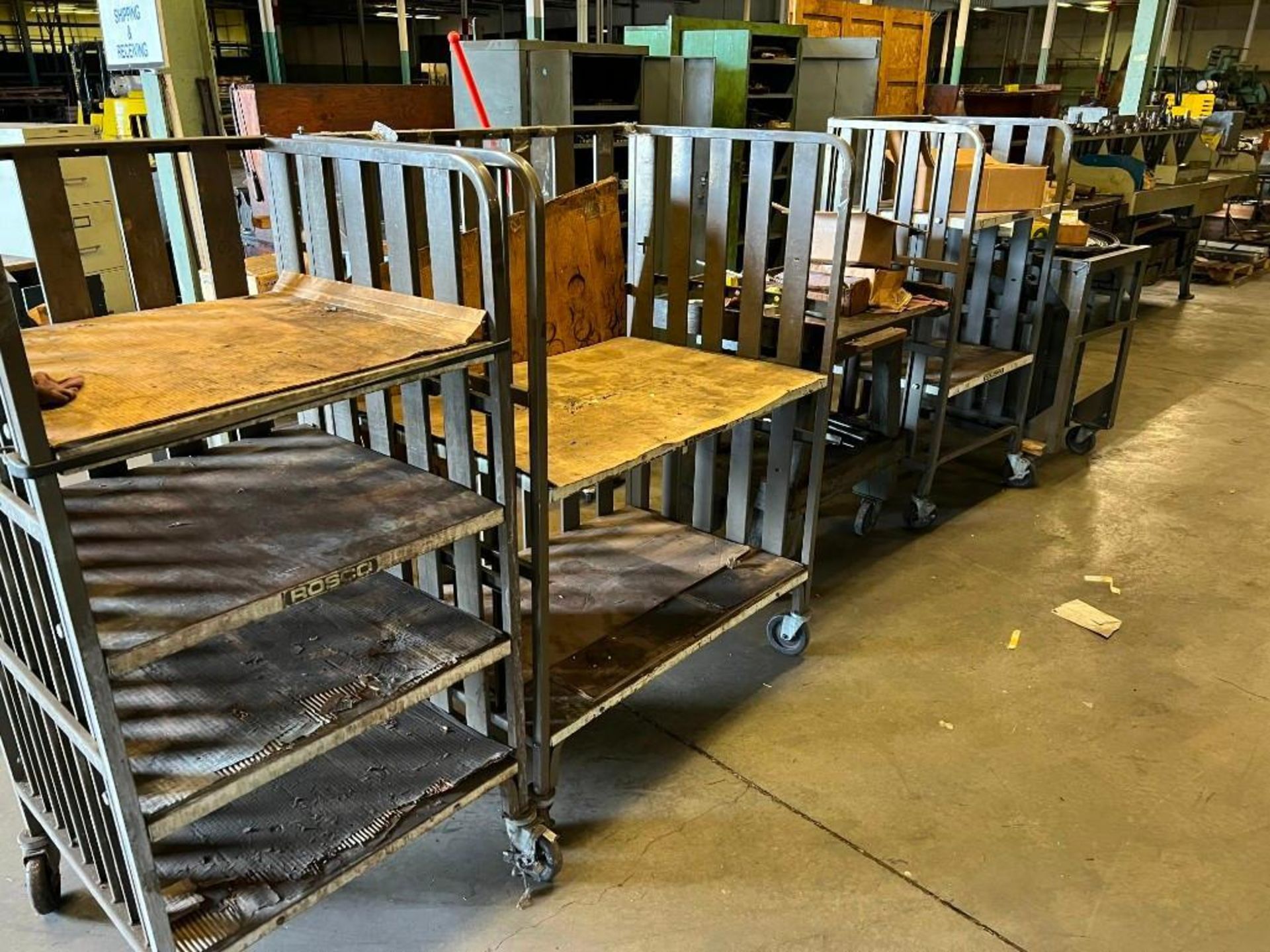 Lot of Material Handling Carts w/Contents