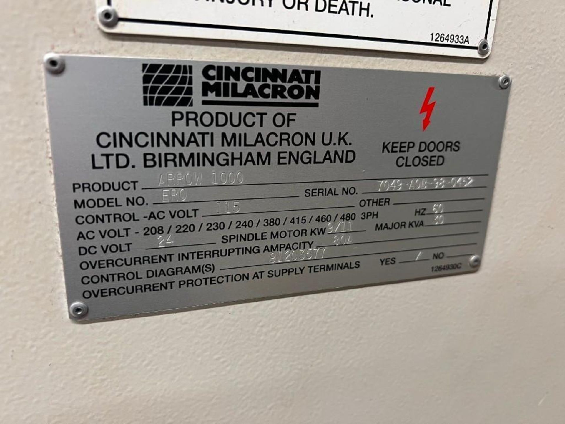 Cincinnati Milacron Arrow 1000 CNC VMC - Image 9 of 11