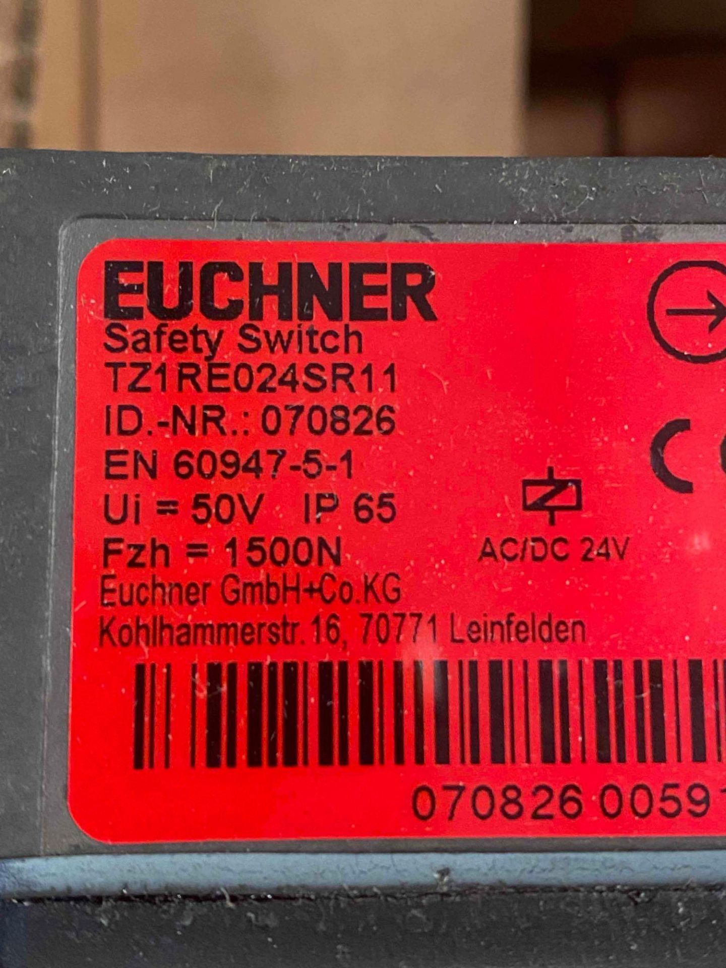 LOT OF (2) ASSORTED EUCHNER SAFETY SWITCHES - Image 4 of 4