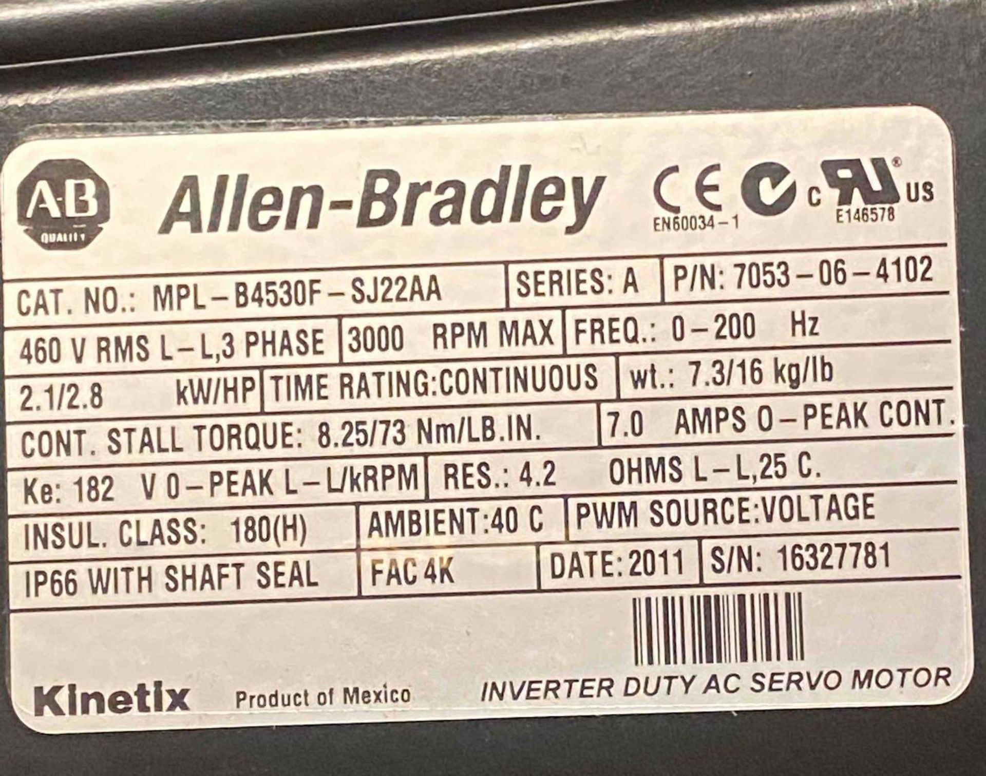 Allen-Bradley Servo Motor - Image 2 of 2