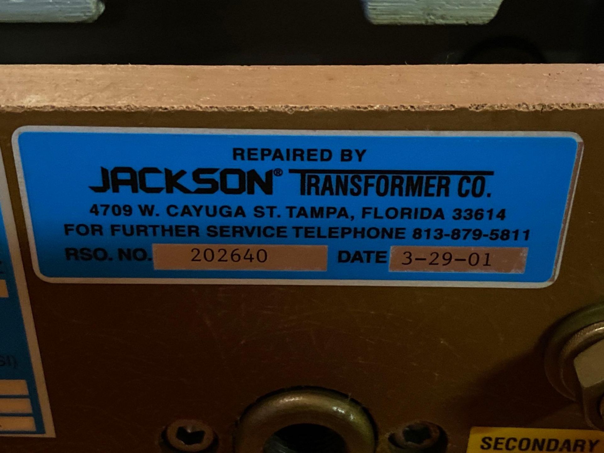 Jackson Isolation Transformer - Image 5 of 12