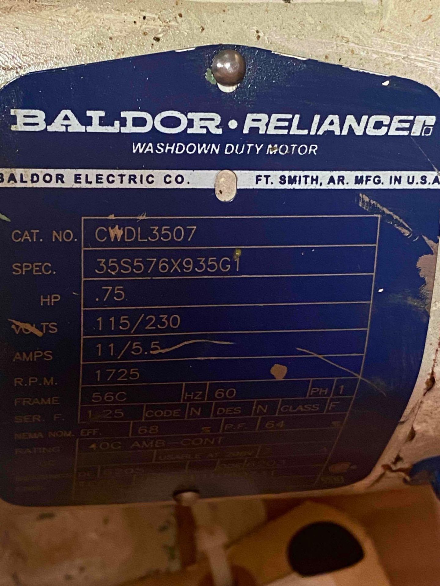 BALDOR Washdown Duty Motor - Image 2 of 3