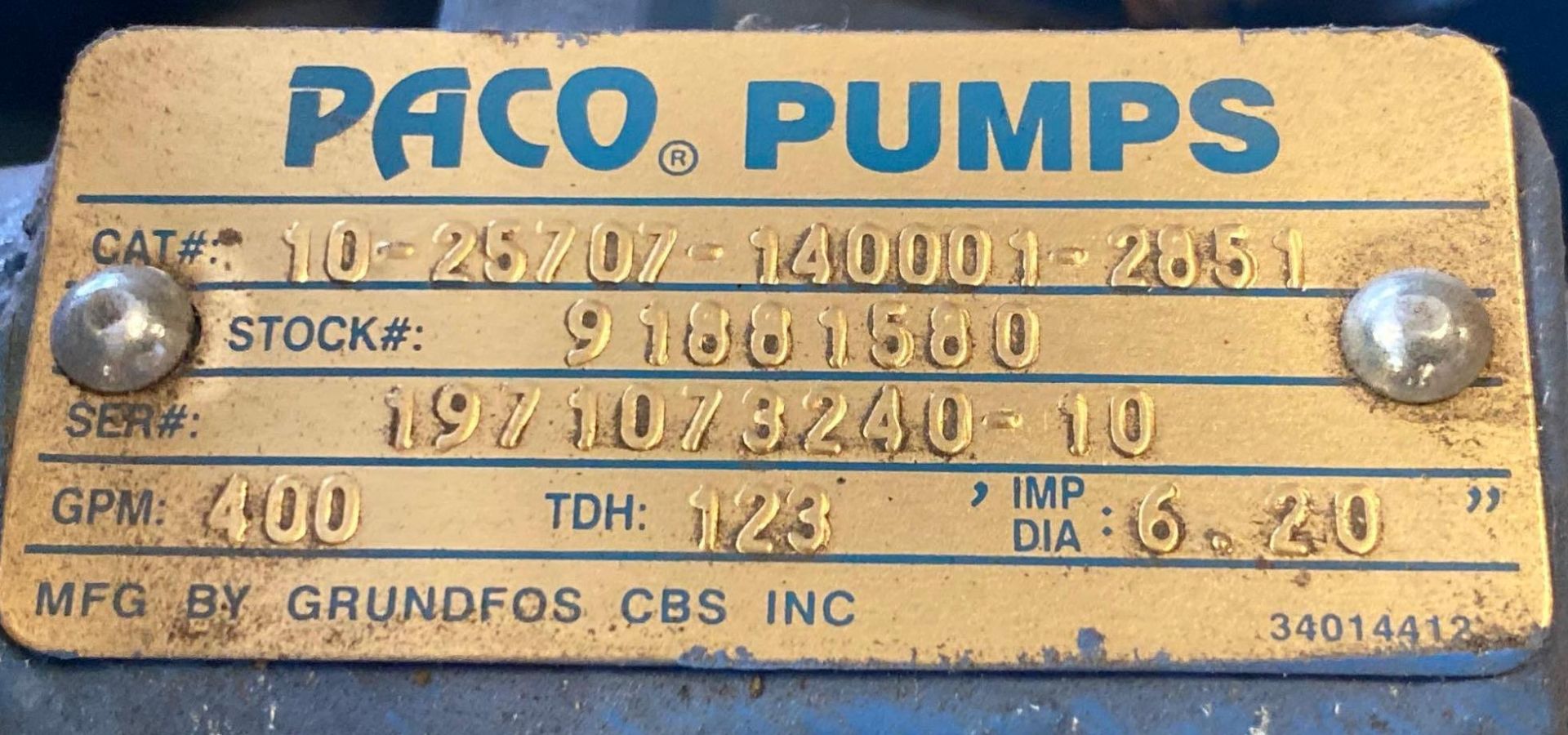 NEW 20 HP Baldor AC Motor w/ Paco Pump Unit - Image 4 of 6