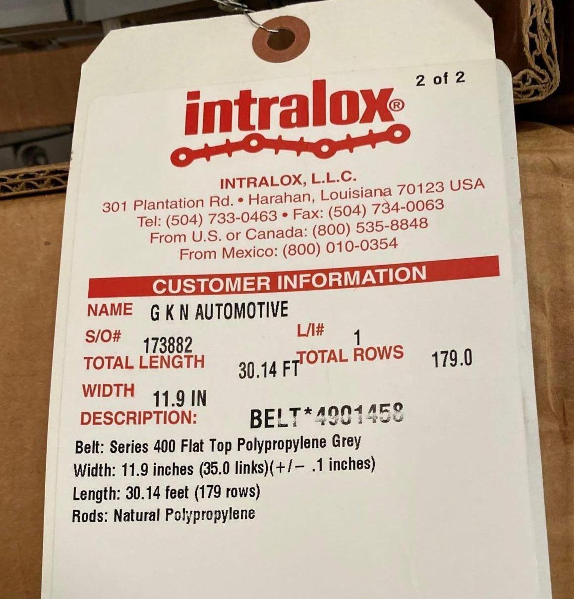 NEW IN BOX Intralox 11.9” Polypropylene Grey conveyor Belting - Image 3 of 4