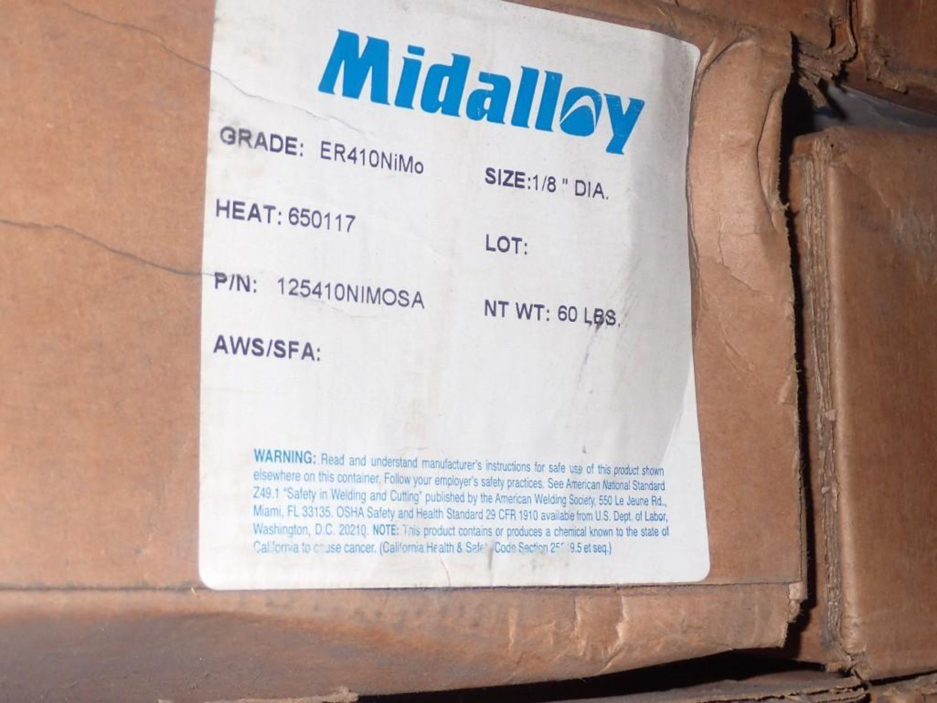 Crate of Midalloy Welding Supplies, 1/8" Diameter - Image 6 of 7