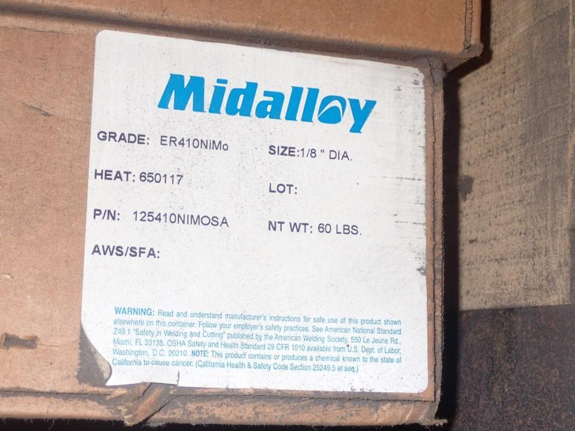 Crate of Midalloy Welding Supplies, 1/8" Diameter - Image 4 of 7