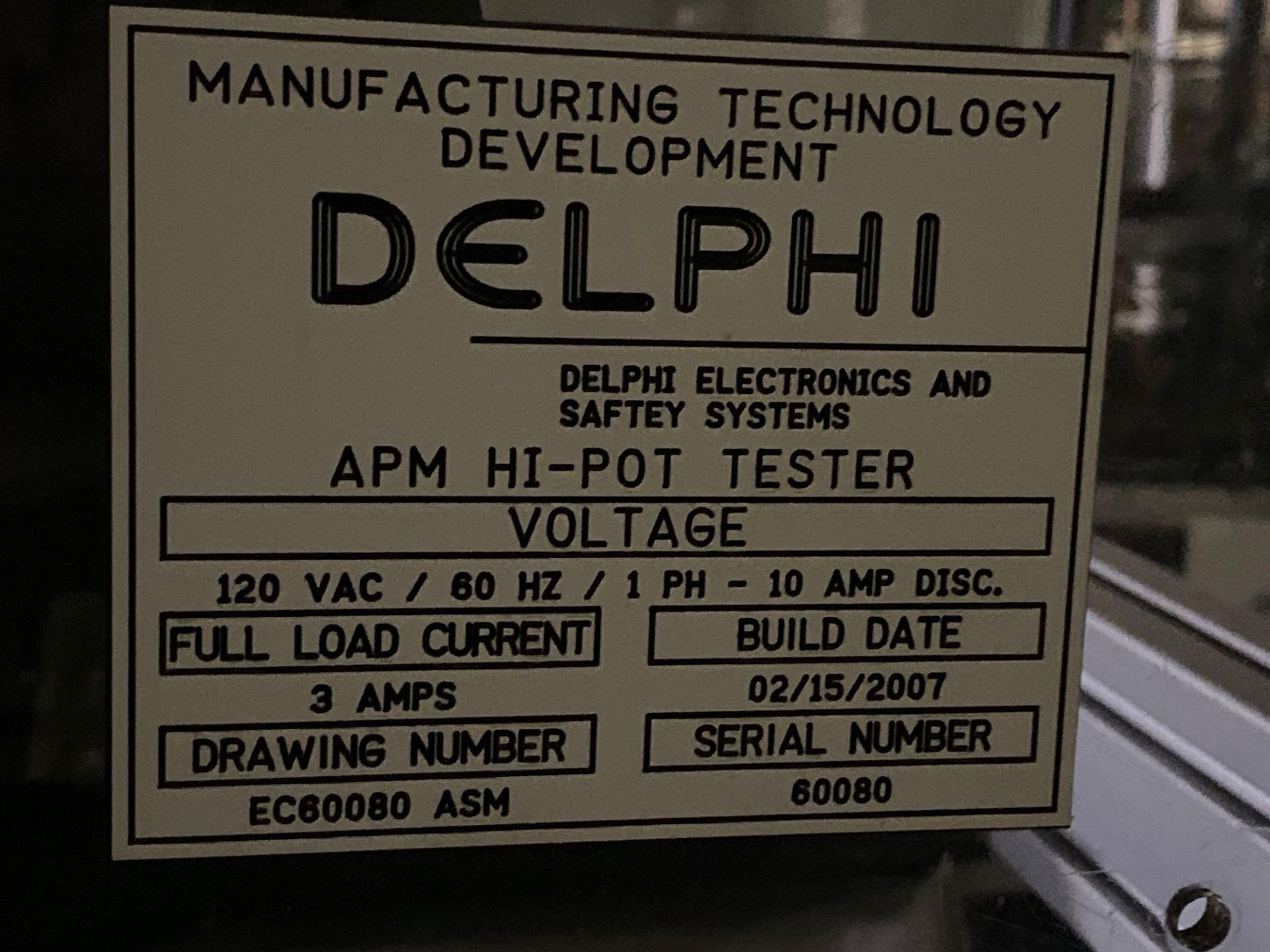 Delphi APM HI-POT Tester Station - Image 5 of 6