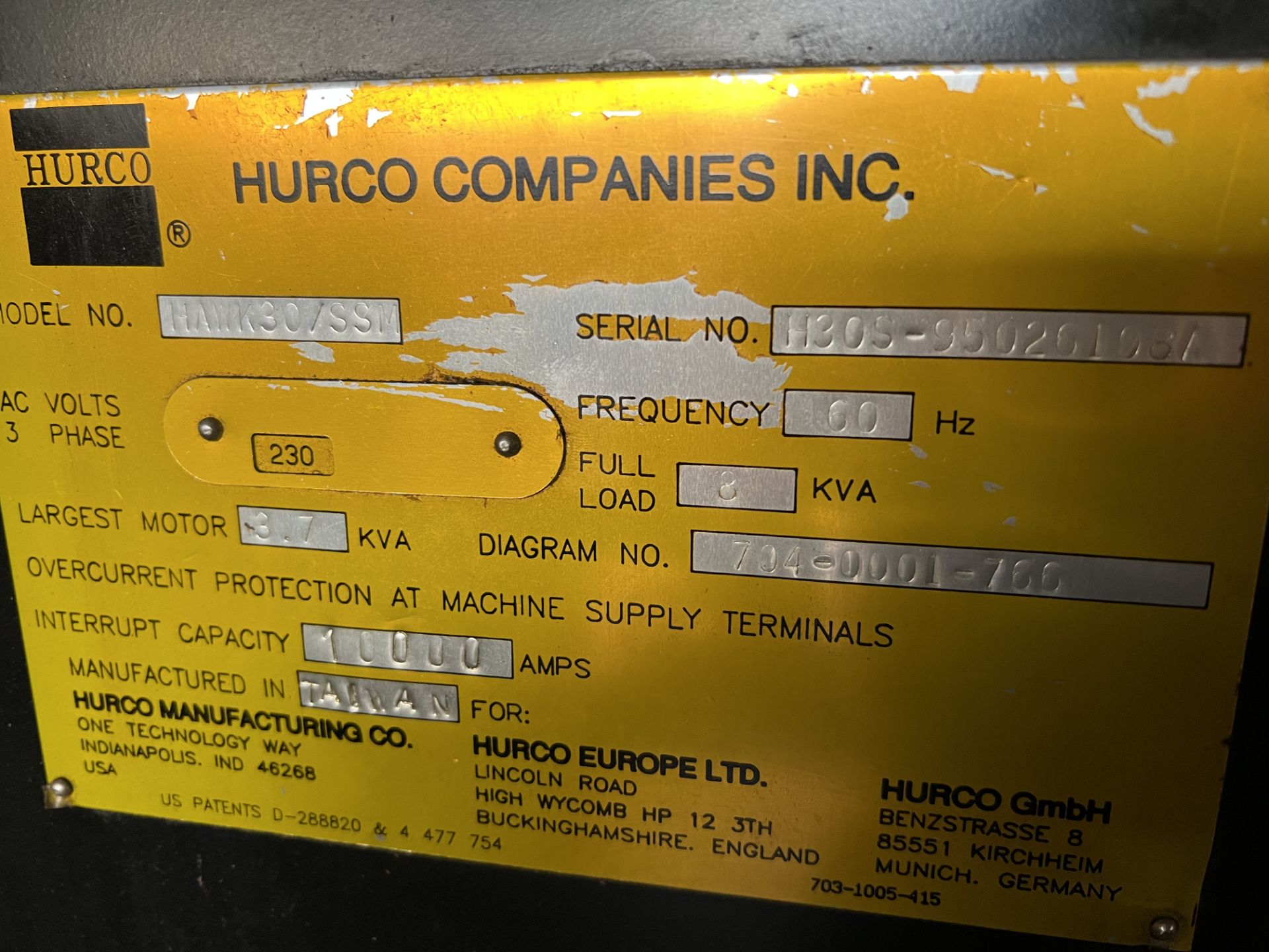 Hurco Hawk 30 CNC Milling Machine - Image 6 of 7