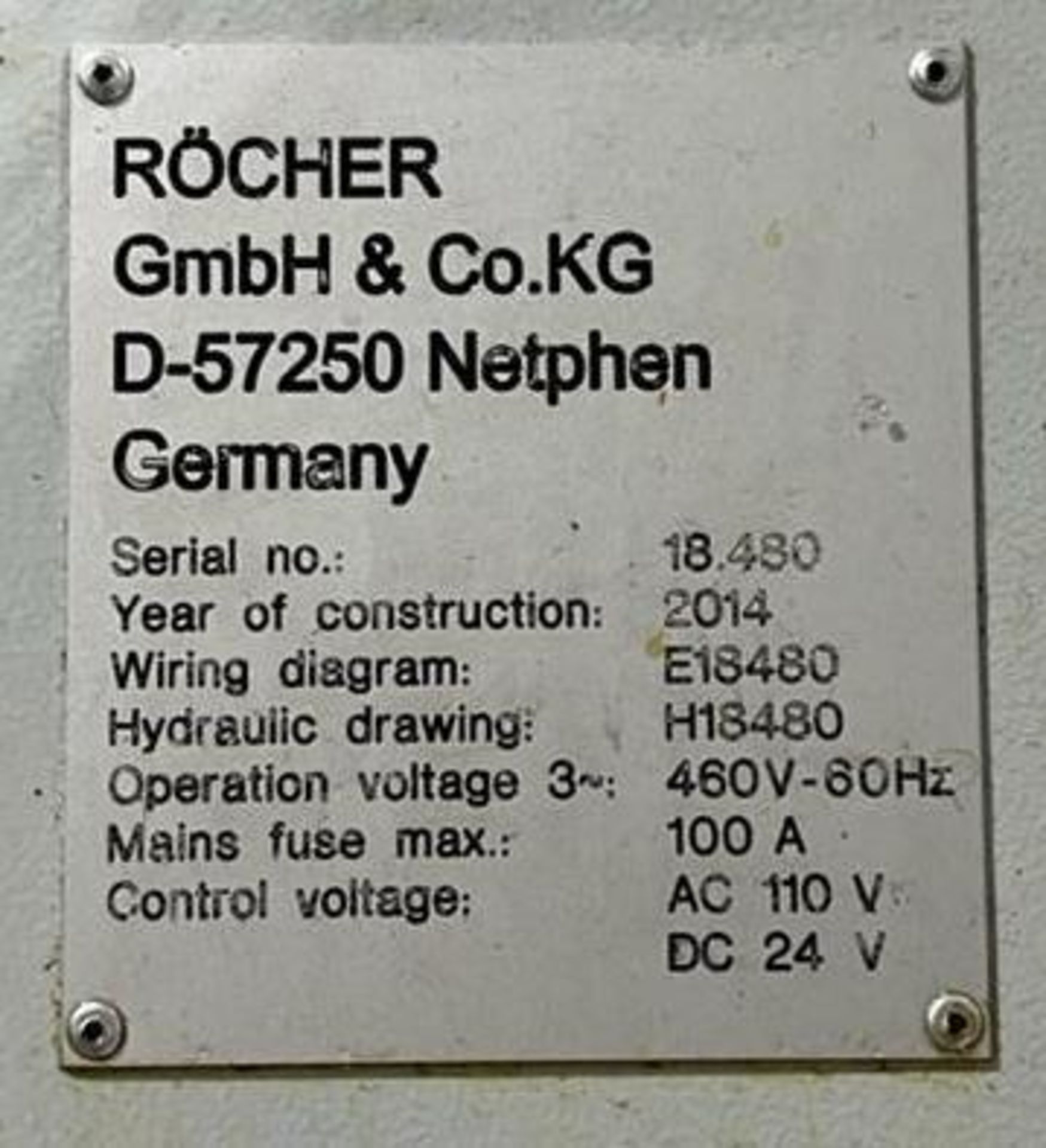 Rocher Spline Draw 4 Post Hydraulic Press, Mfg'd 2014 - Image 6 of 9