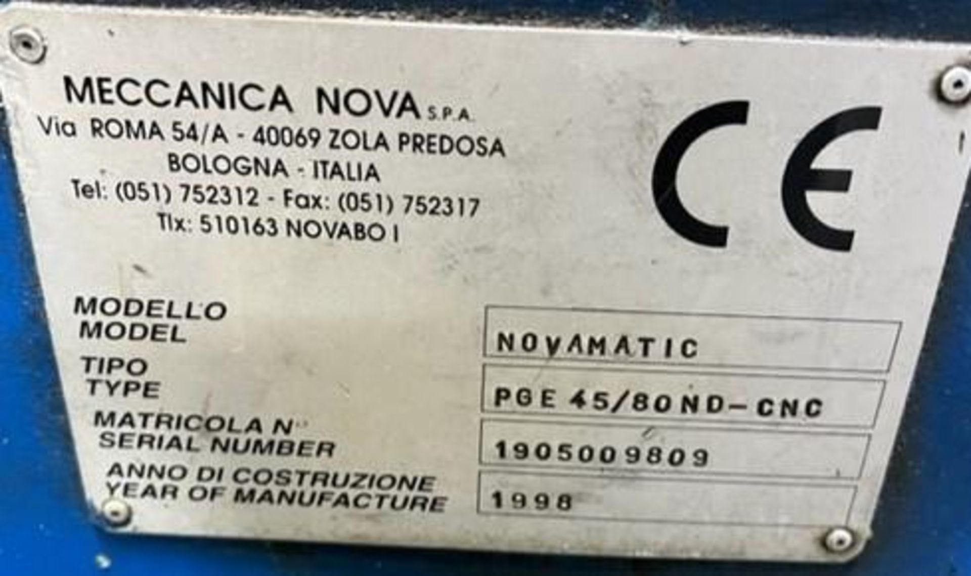 Meccanica Nova Novamatic #PGE 45/80ND-CNC OD Grinder - Image 10 of 10