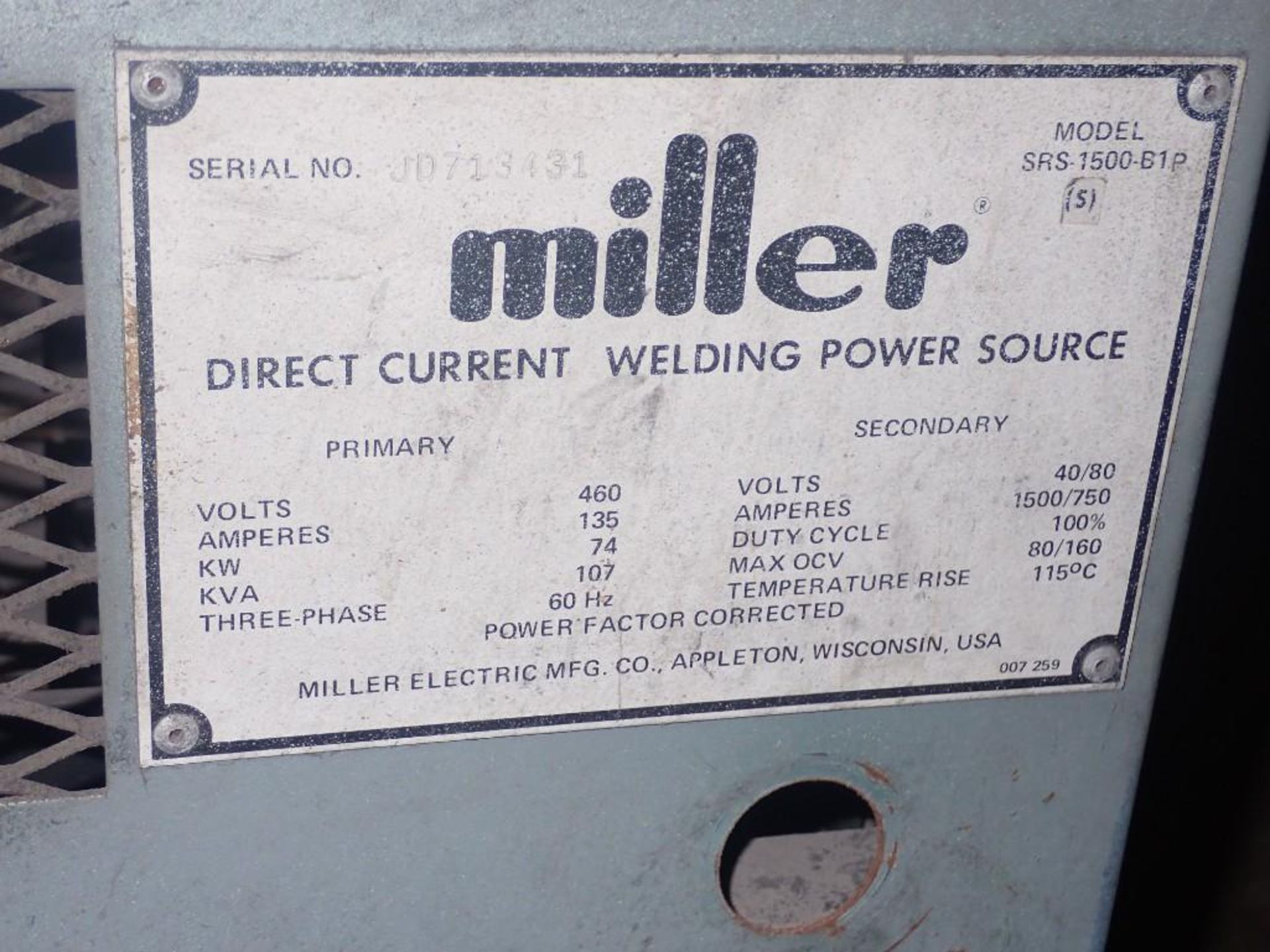 Miller Direct Current Welding Source - Image 5 of 5