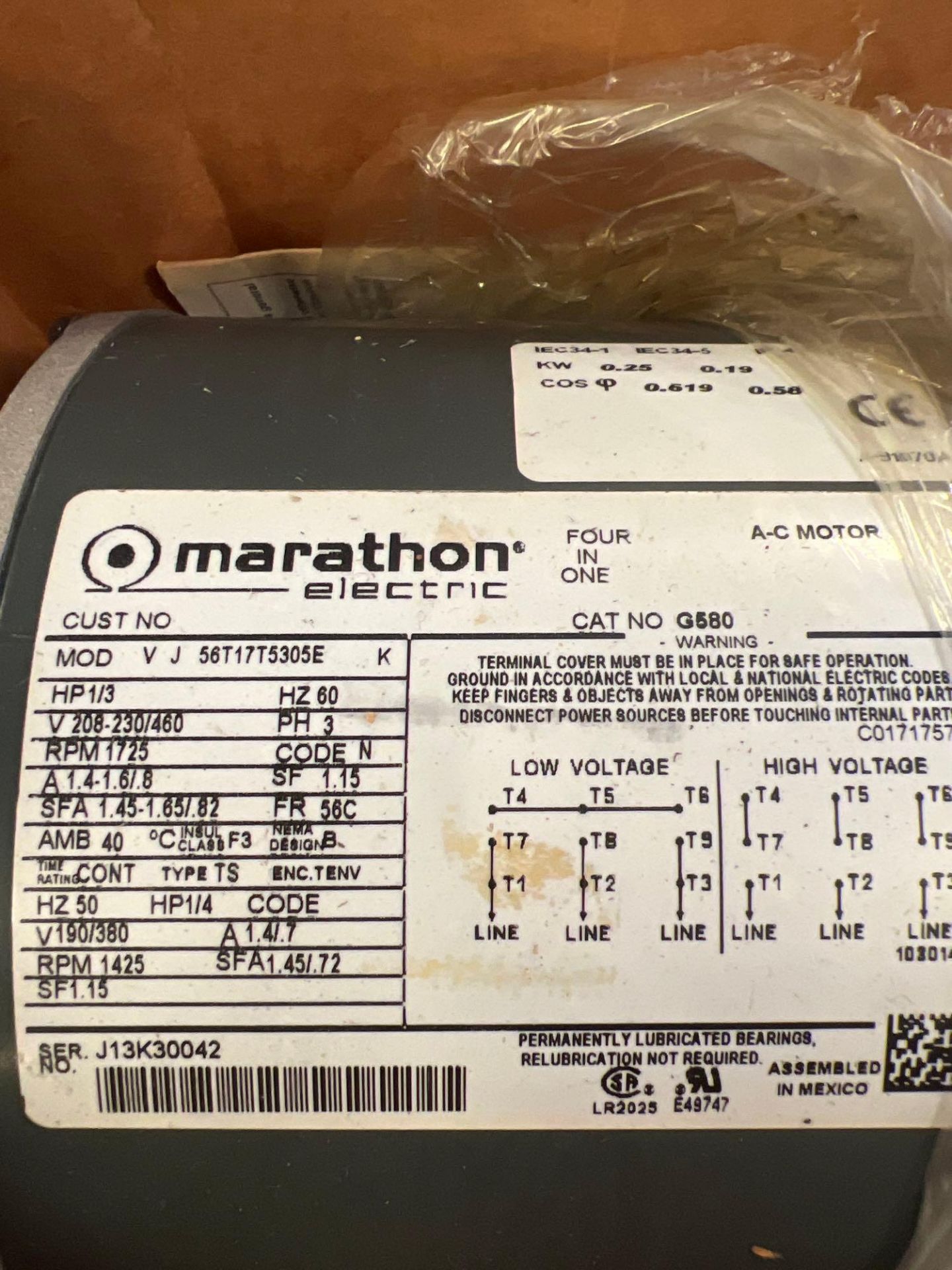 New in Box Marathon Electric AC Motor G580 - Image 3 of 4