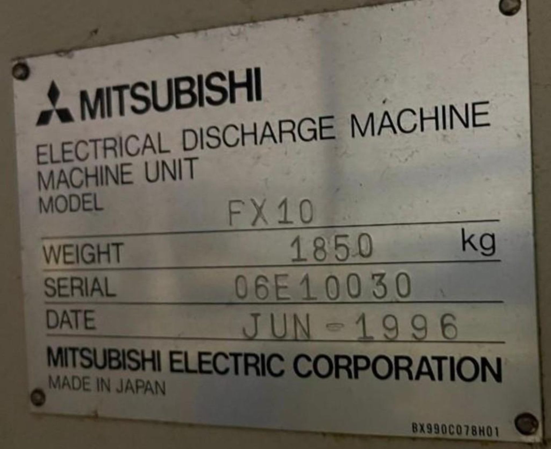 1996 Mitsubishi EDM FX10 - Parts Machine - Image 11 of 11