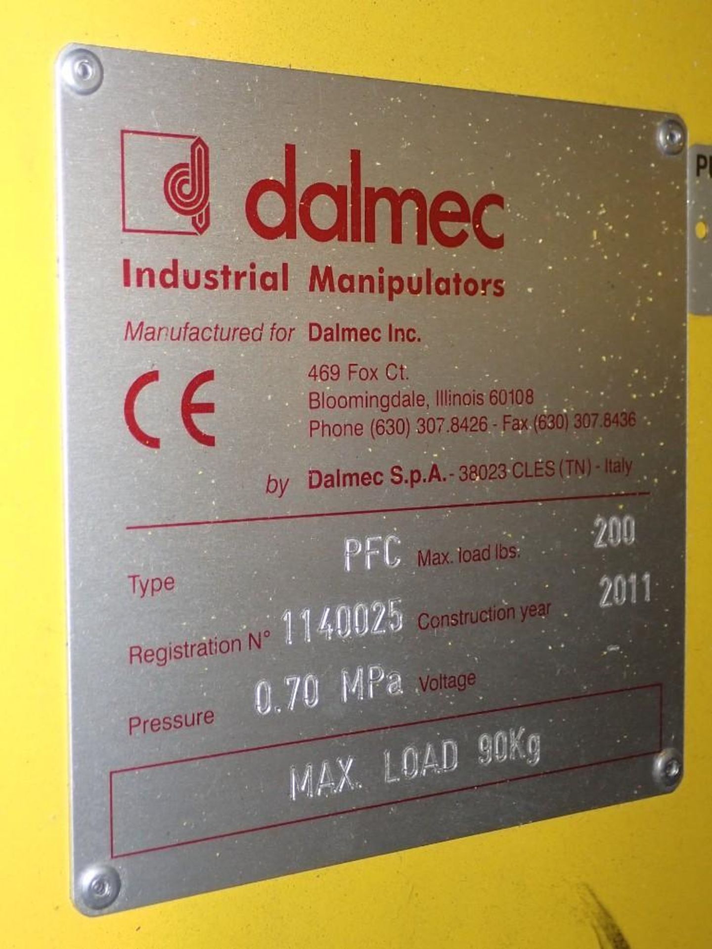 Lot of (4) Dalmec 200 Lb Manipulators - Image 5 of 6