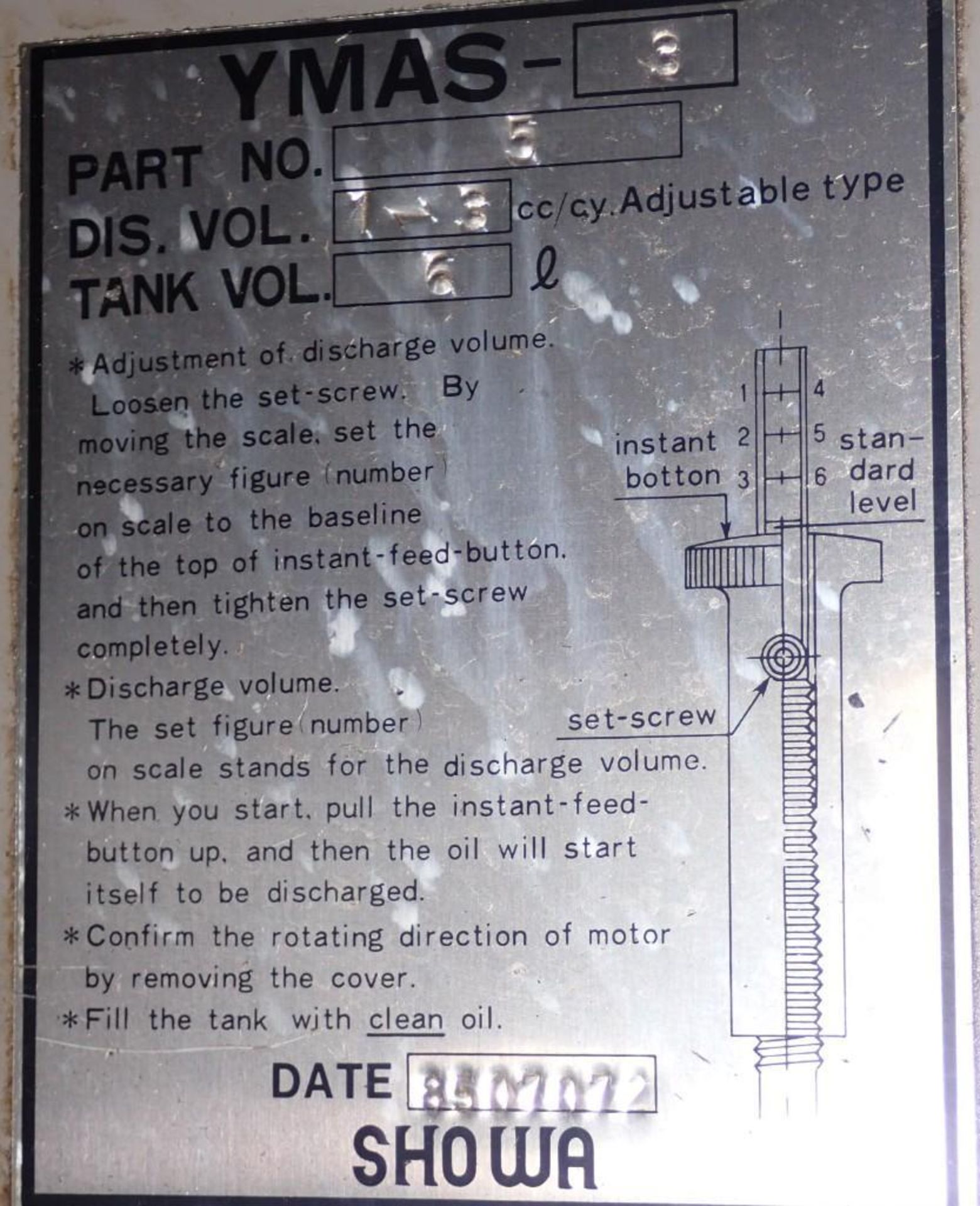 Showa #YMAS-3 Lubrication Unit - Image 7 of 7