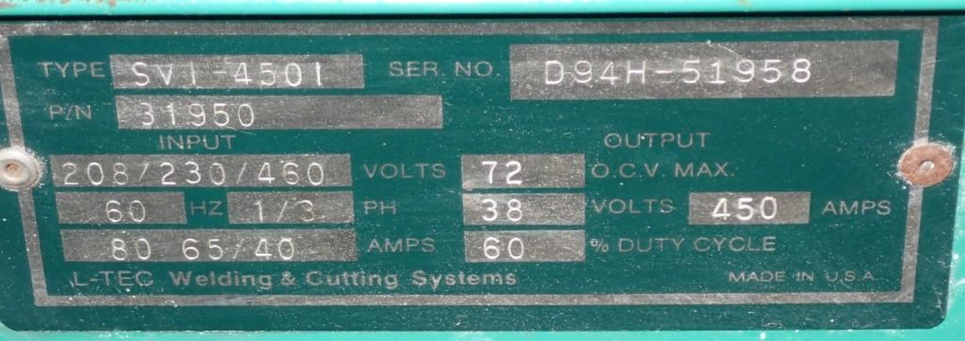 L-Tec SVI 450i Welder / power Supply - Image 7 of 7