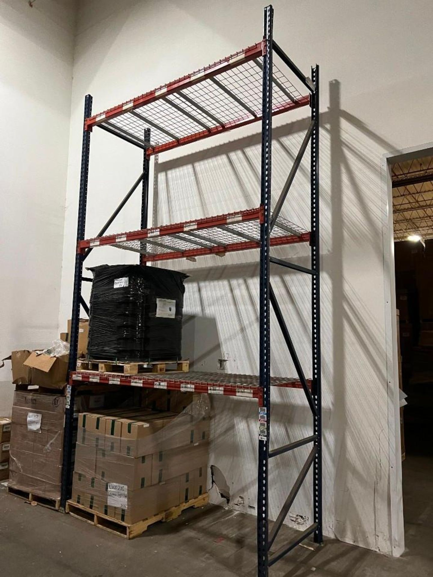 (1) Section of 16' x 3.5' Tear Drop Pallet Racking