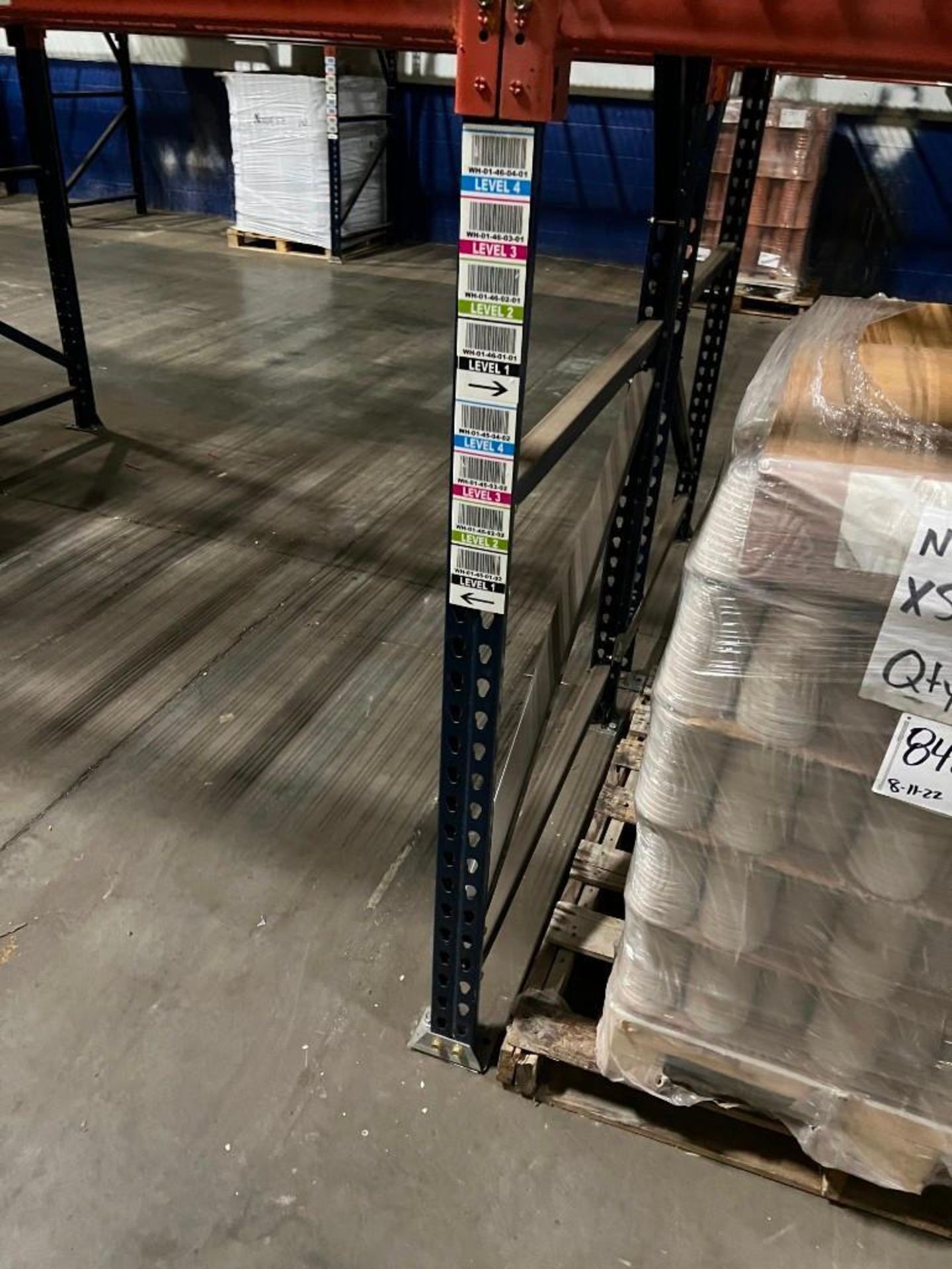 (5) Sections of 42" x 8' x 16' Tear Drop Pallet Racking - Image 5 of 9