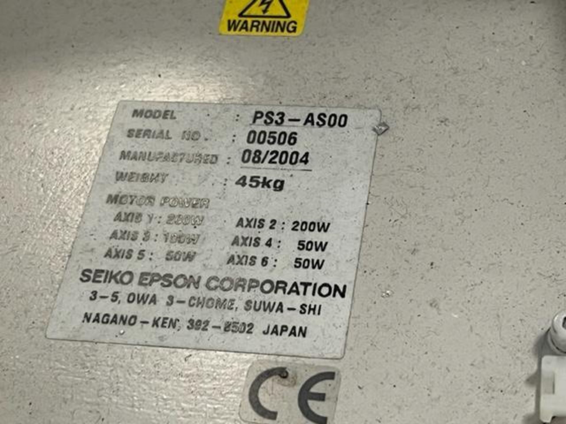 Epson PS3-AS00 Robot & Controller, 6 Axis, 2004 - Bild 6 aus 7