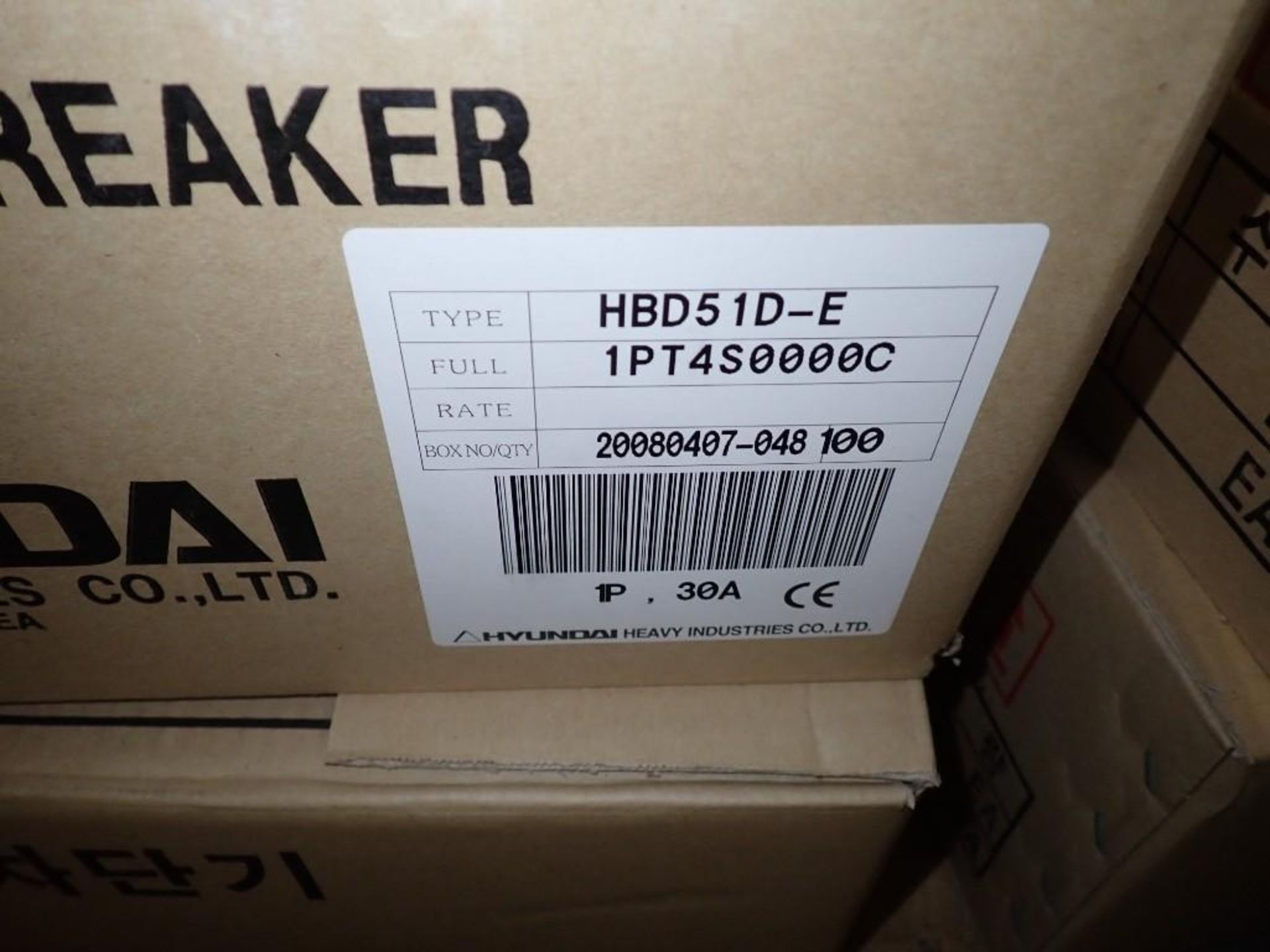 Large Lot (4) Cases of NEW Hyundai #HBD51D-E, 1P 30A Circuit Breakers - Image 2 of 5