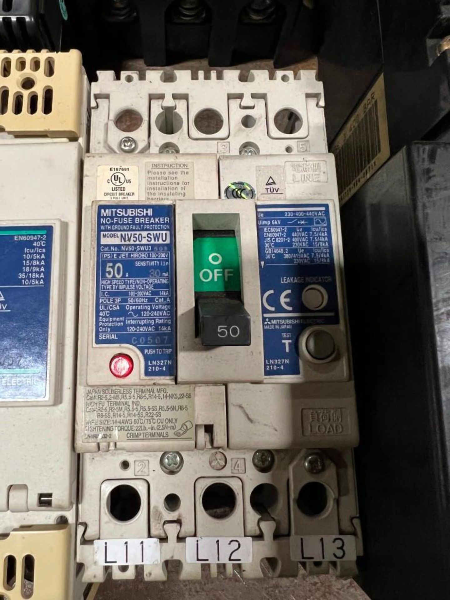 Lot of (6) Mitsubishi Circuit Breakers - Image 6 of 7