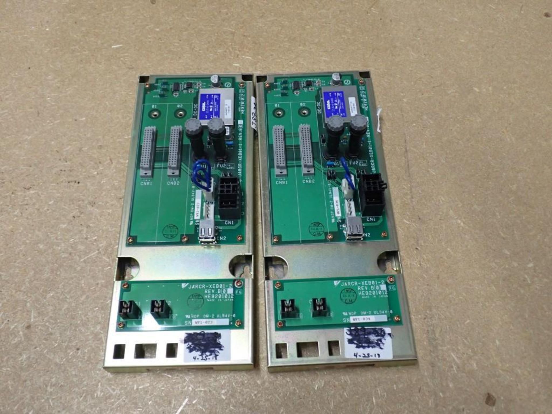 Lot of (2) Yaskawa #JARCR-XEB01-1 REV B0 Circuit Boards