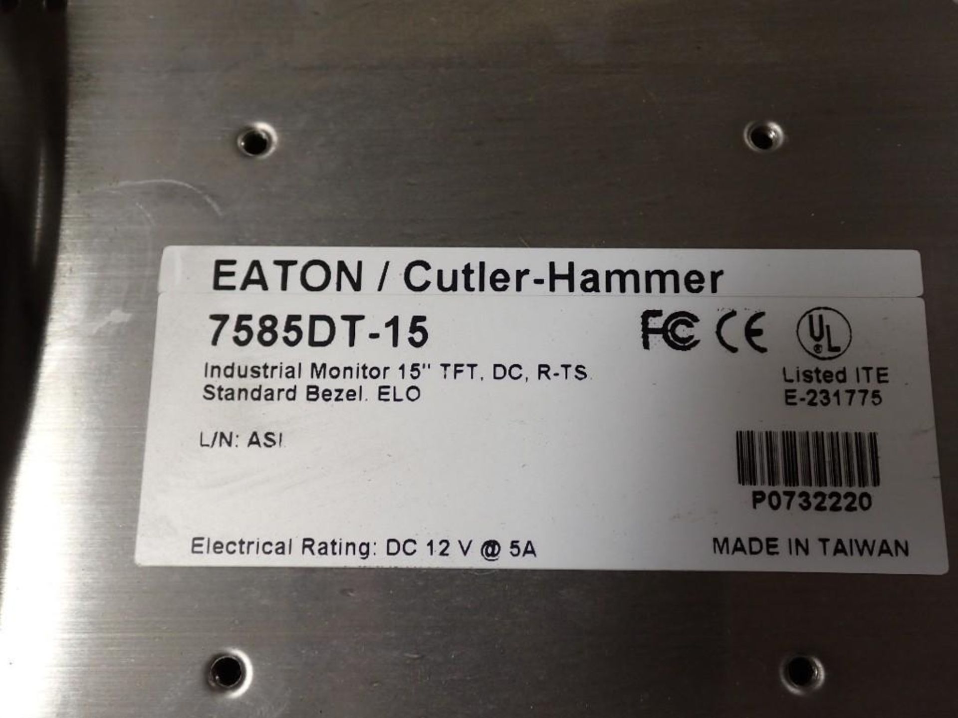 Eaton / Cutler Hammer #Eaton / Cutler Hammer #7585DT-15 Industrial Monitor - Image 3 of 3