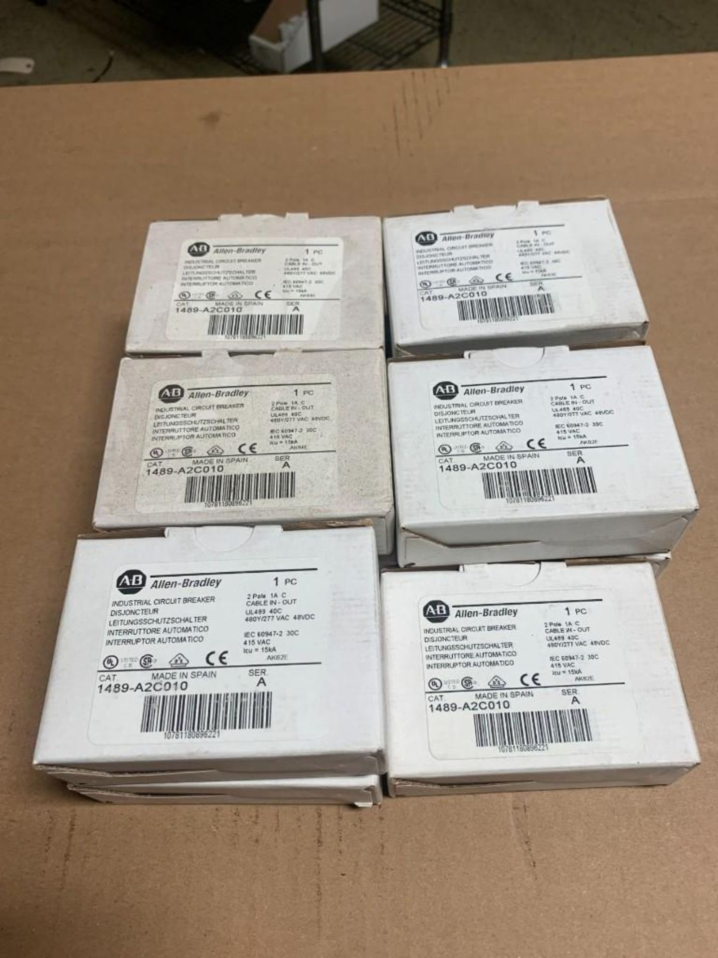 Lot of (11) New Allen Bradley, # 1489-A2C010, Ser A 2 Pole Circuit Breakers