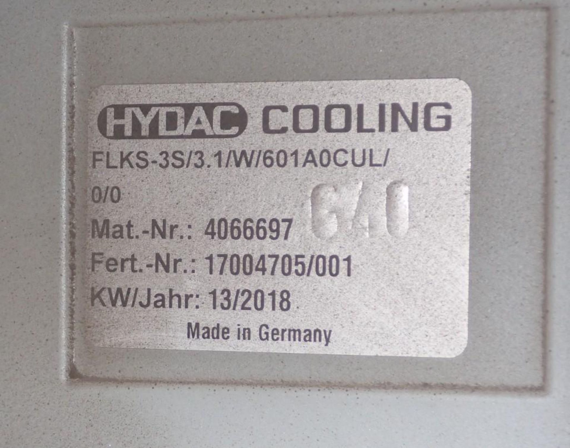 Hydac #FLKS-3S/3.1/W/601A0CUL Fluid/Air Cooling System - Image 6 of 6