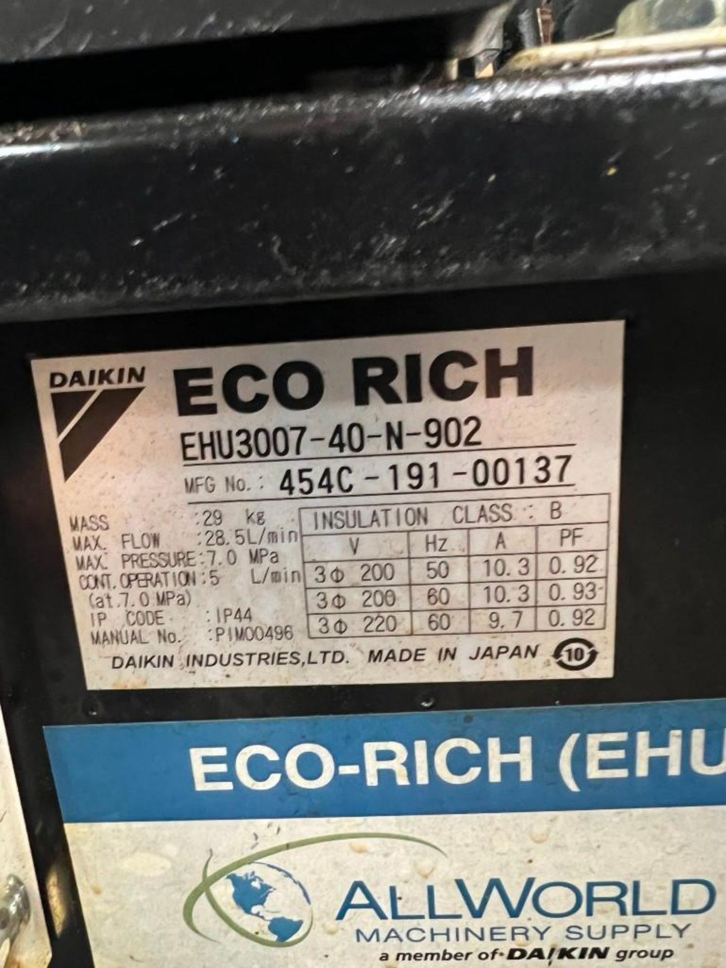 Daikin ECO RICH #EHU3007-40-N-902 / 454C-191-00137 Hydraulic Unit - Image 5 of 6