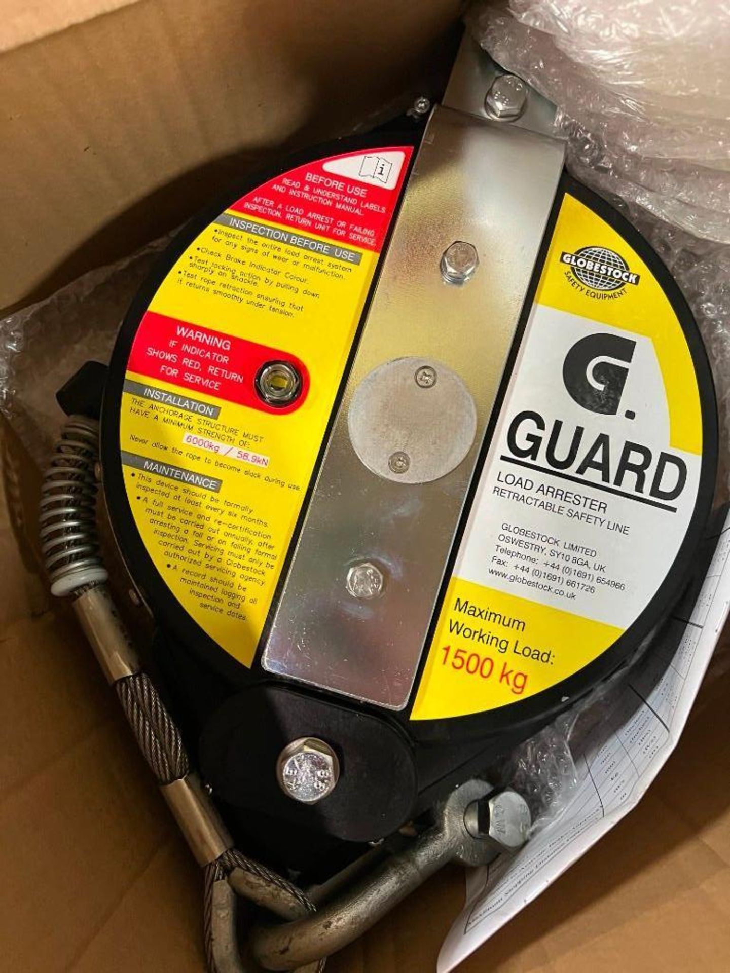 *NEW* Lot of (6) Globestock G.Guard 1500 kg Retractable Load Arrestor