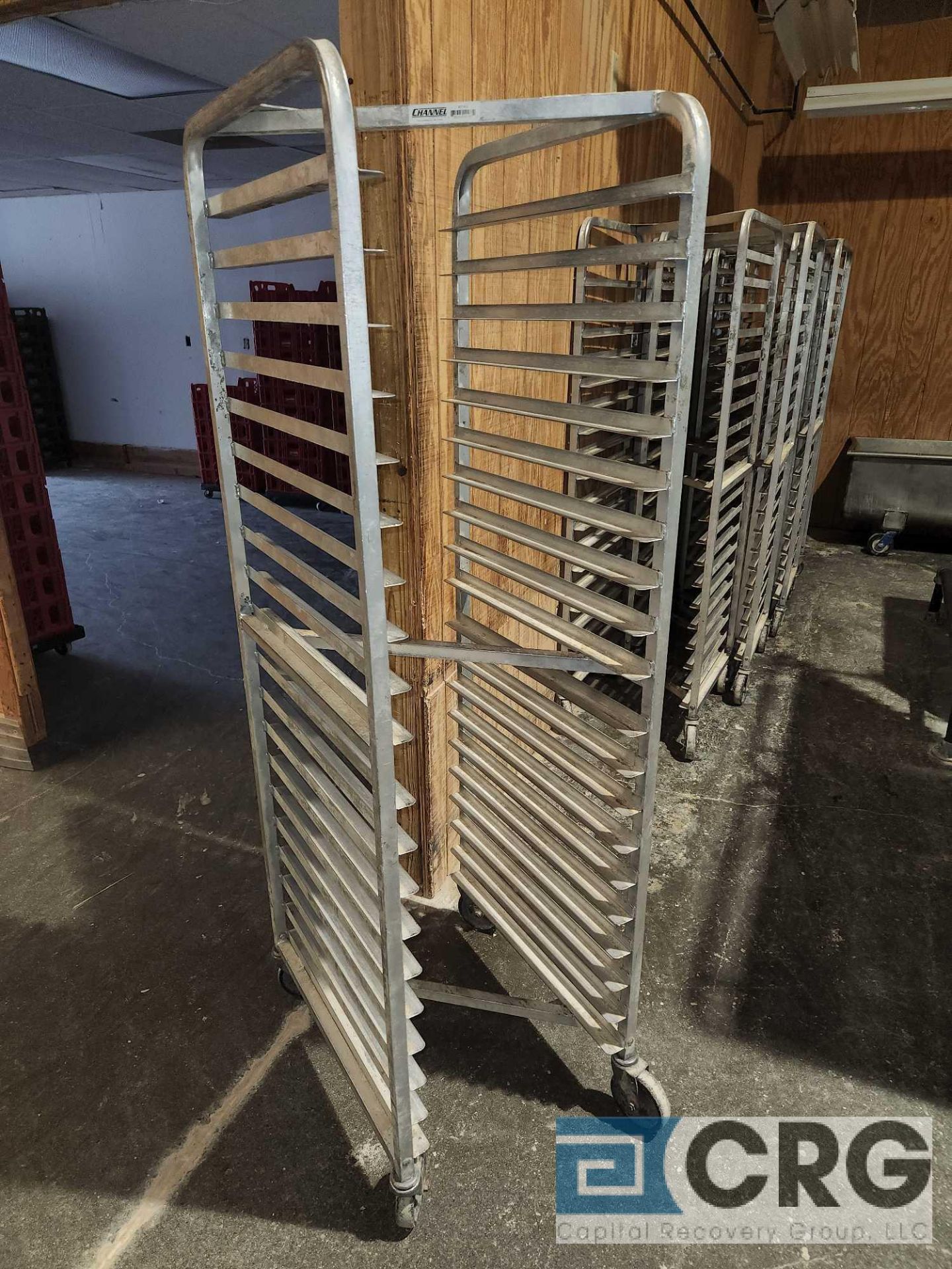 Lot of (10) Channel aluminum 20 tier baking tray racks with Z-style frames