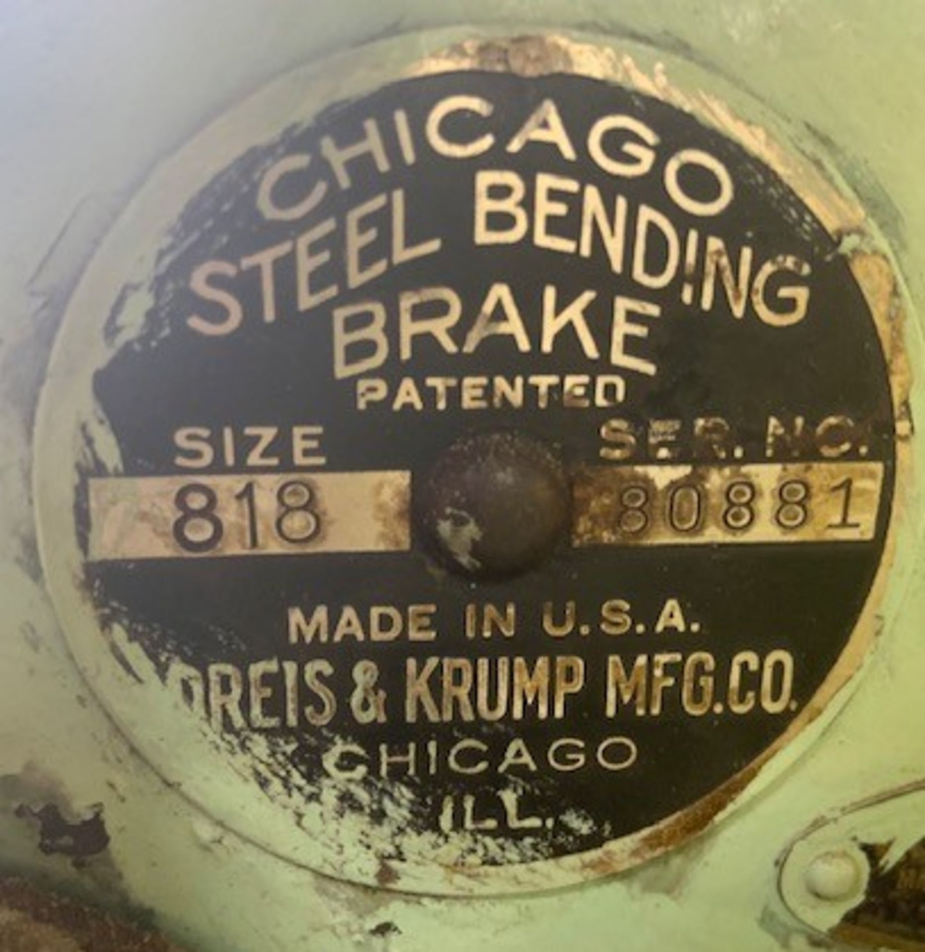 Chicago 8' Brake, Size 818 - Image 3 of 5