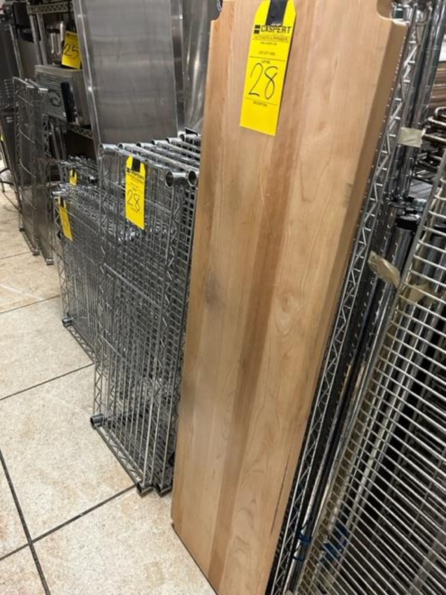 LOT - (3) Shelves + (1) Cutting Board, 50" x 14" & (6) Shelves, 12" x 32" & (8) Poles - Image 2 of 2