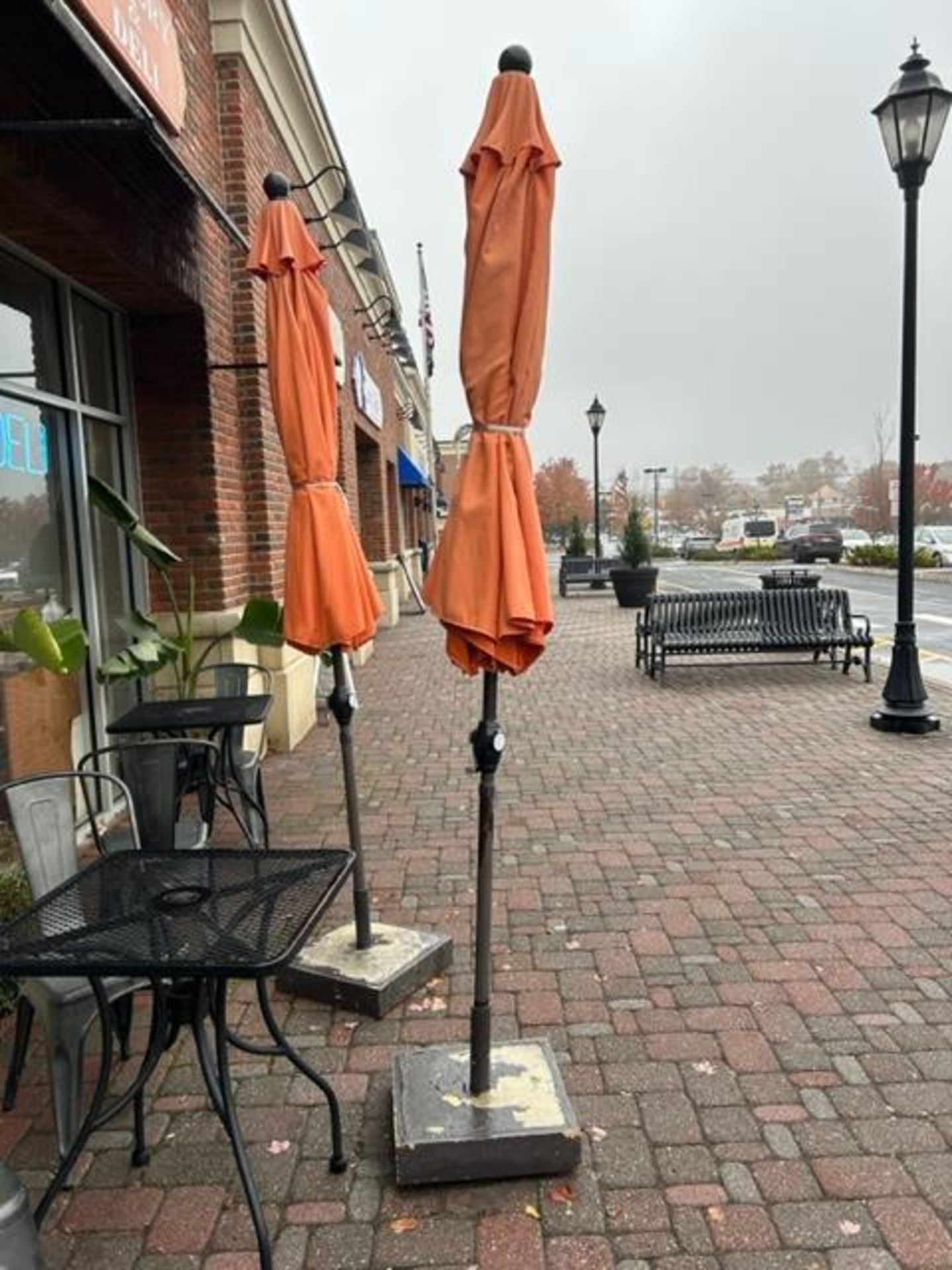 (3) Outdoor Umbrellas with Table Bases