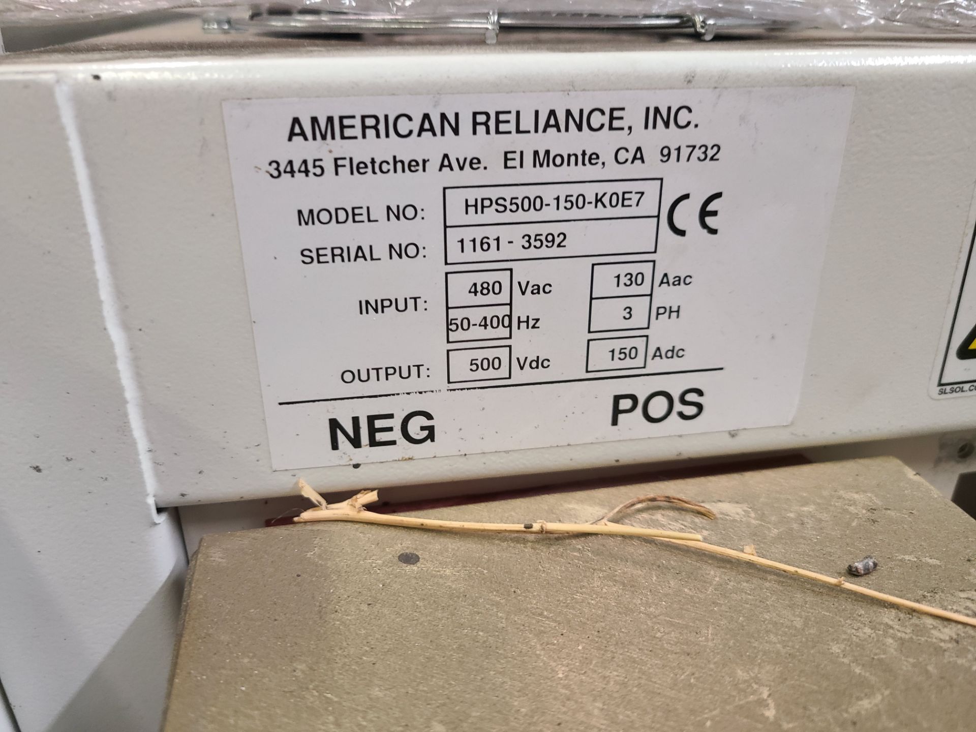 (2) AMREL HPS500-150-K0E7 POWER SUPPLY - Image 3 of 3