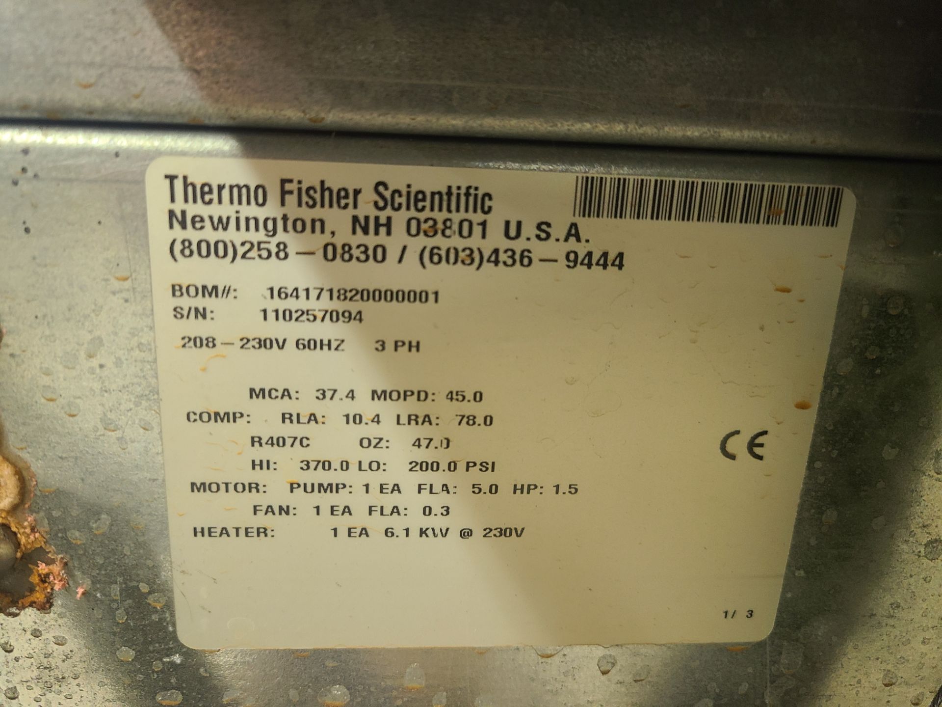 THERMO SCIENTIFIC CHILLER MODEL THERMOFLEX 10000 - Image 3 of 3