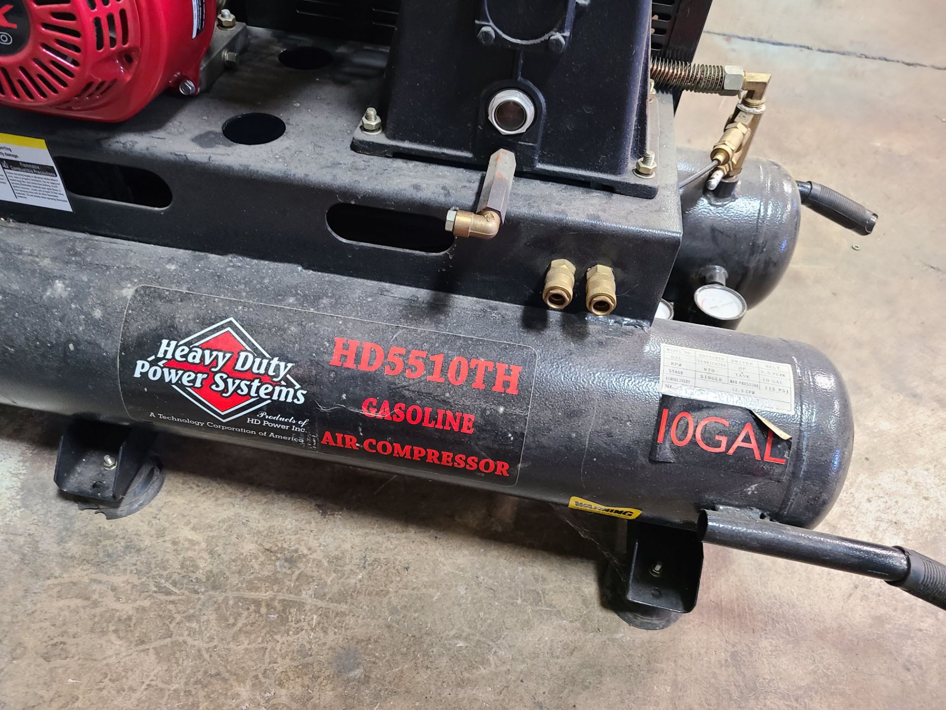 HEAVY DUTY POWER SYSTEMS PORTABLE AIR COMPRESSOR MODEL # H05510TH - Image 2 of 2
