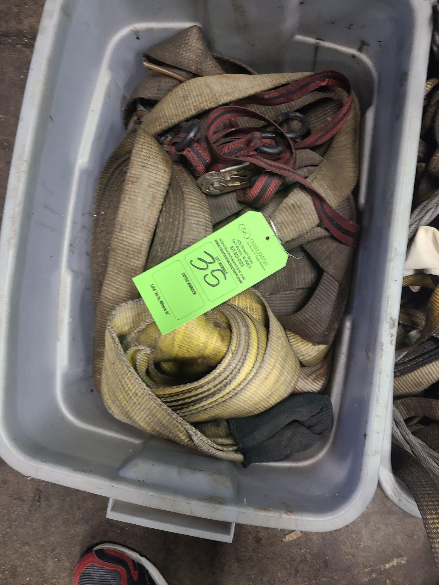 (3) TUBS OF RIGGING STRAPS AND TRUCK SCRAPS - Image 4 of 4