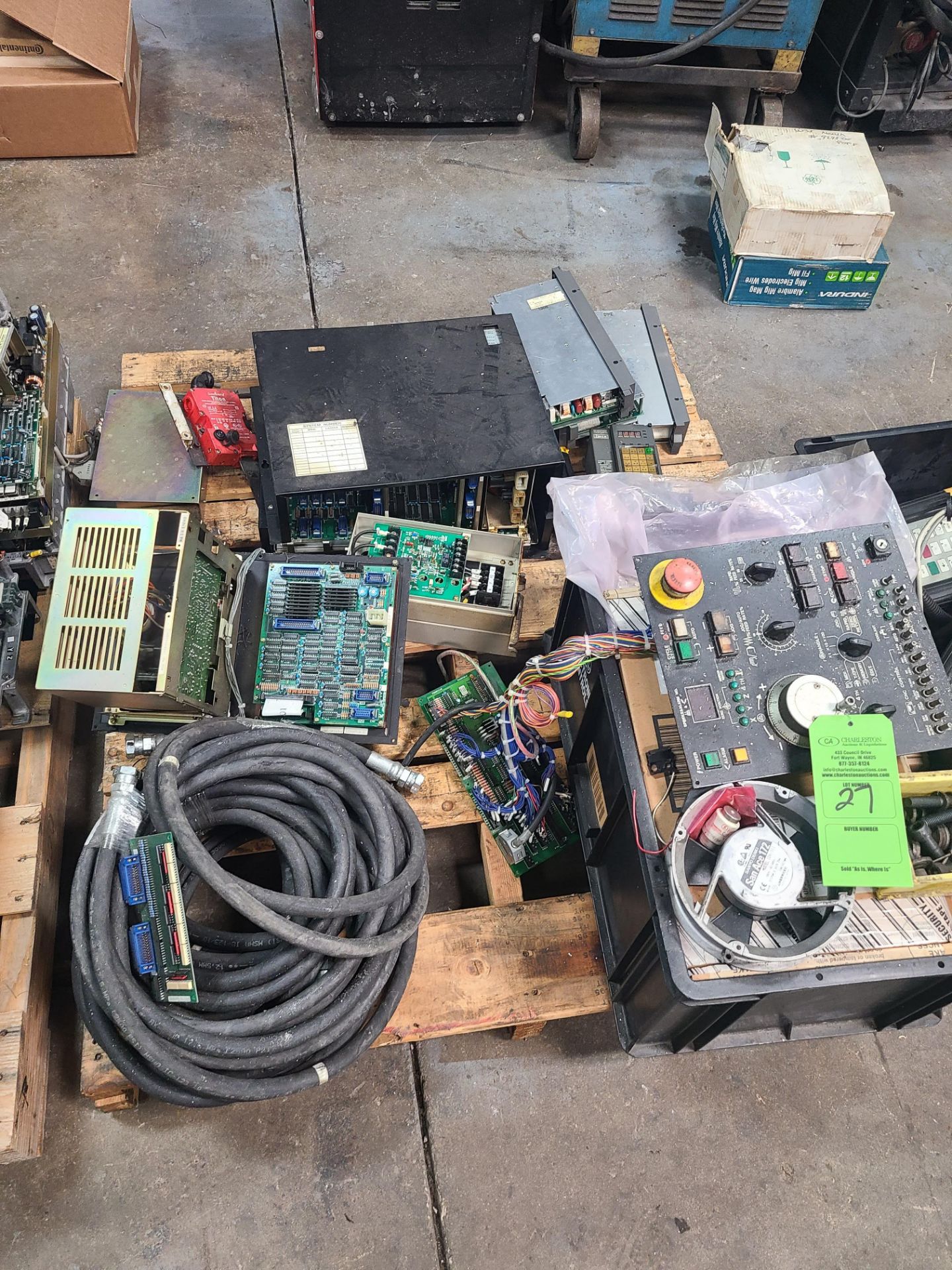 PALLET OF MISC SERVO DRIVES AND ELECTRONICS