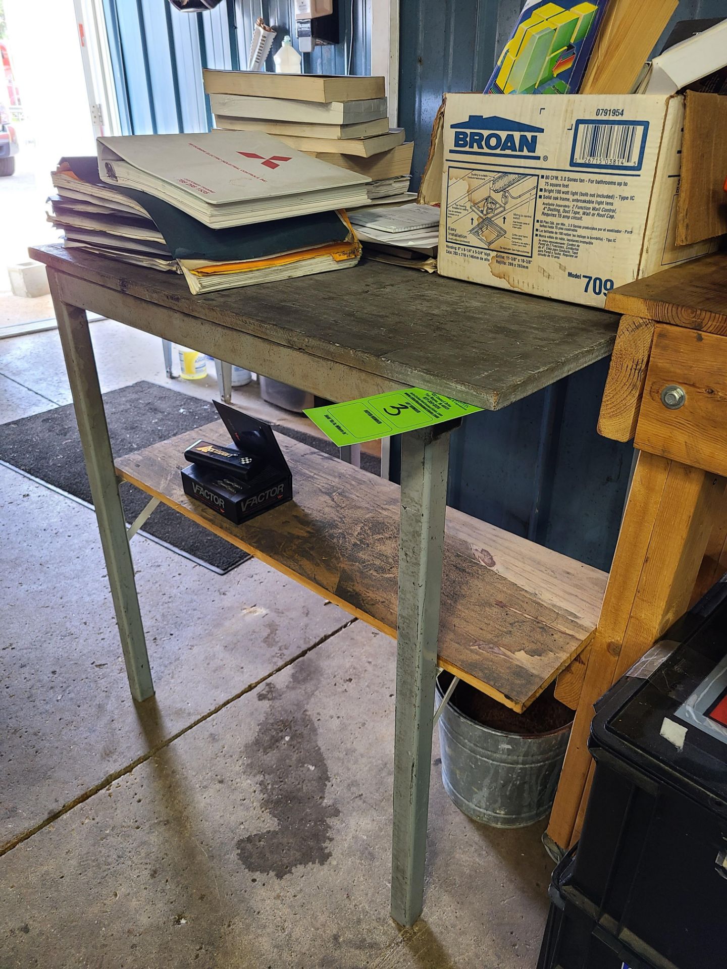 STEEL TABLE WITH WOOD TOP