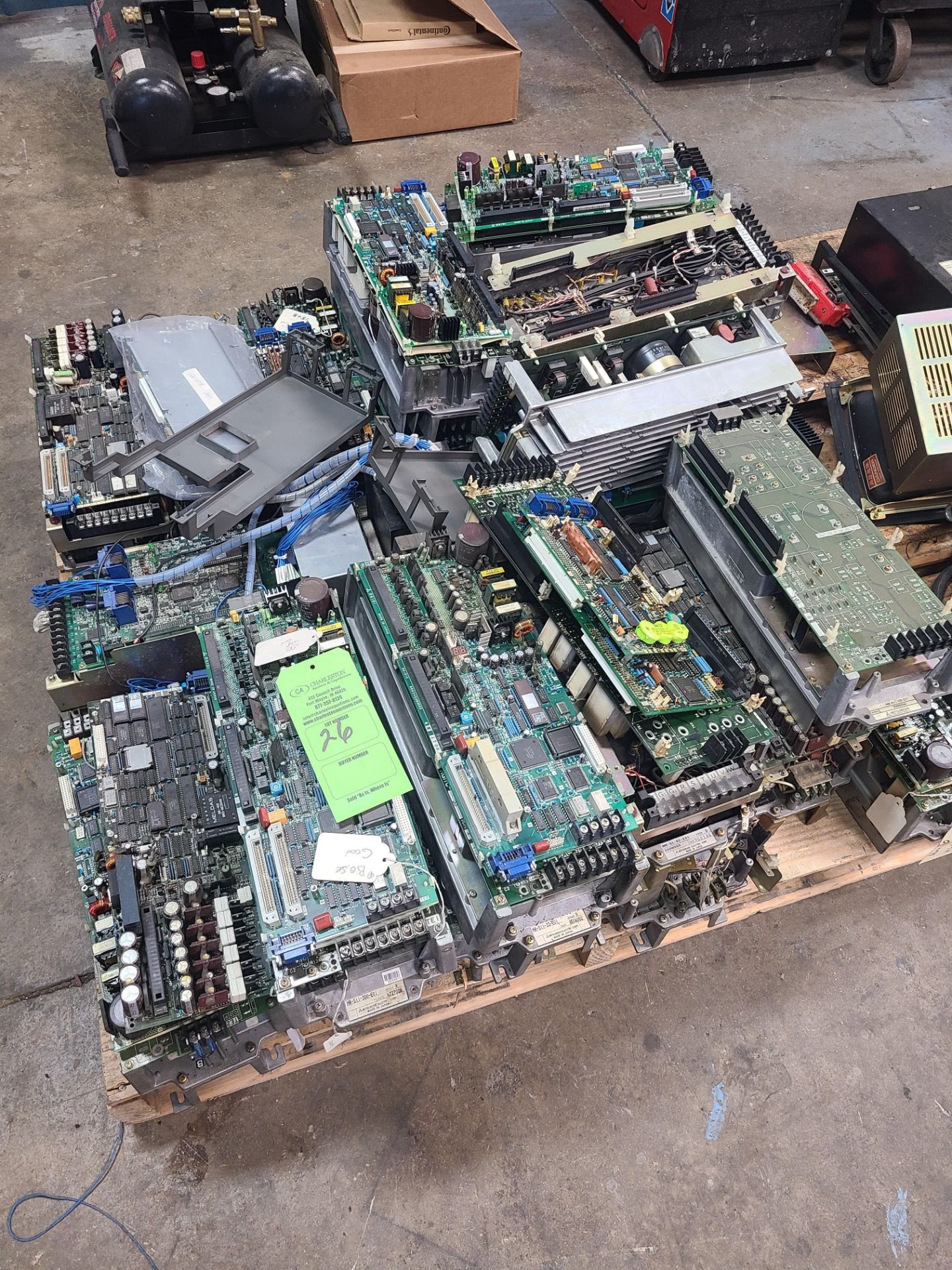 PALLET OF MISC MITSUBISHI SERVO DRIVE PARTS