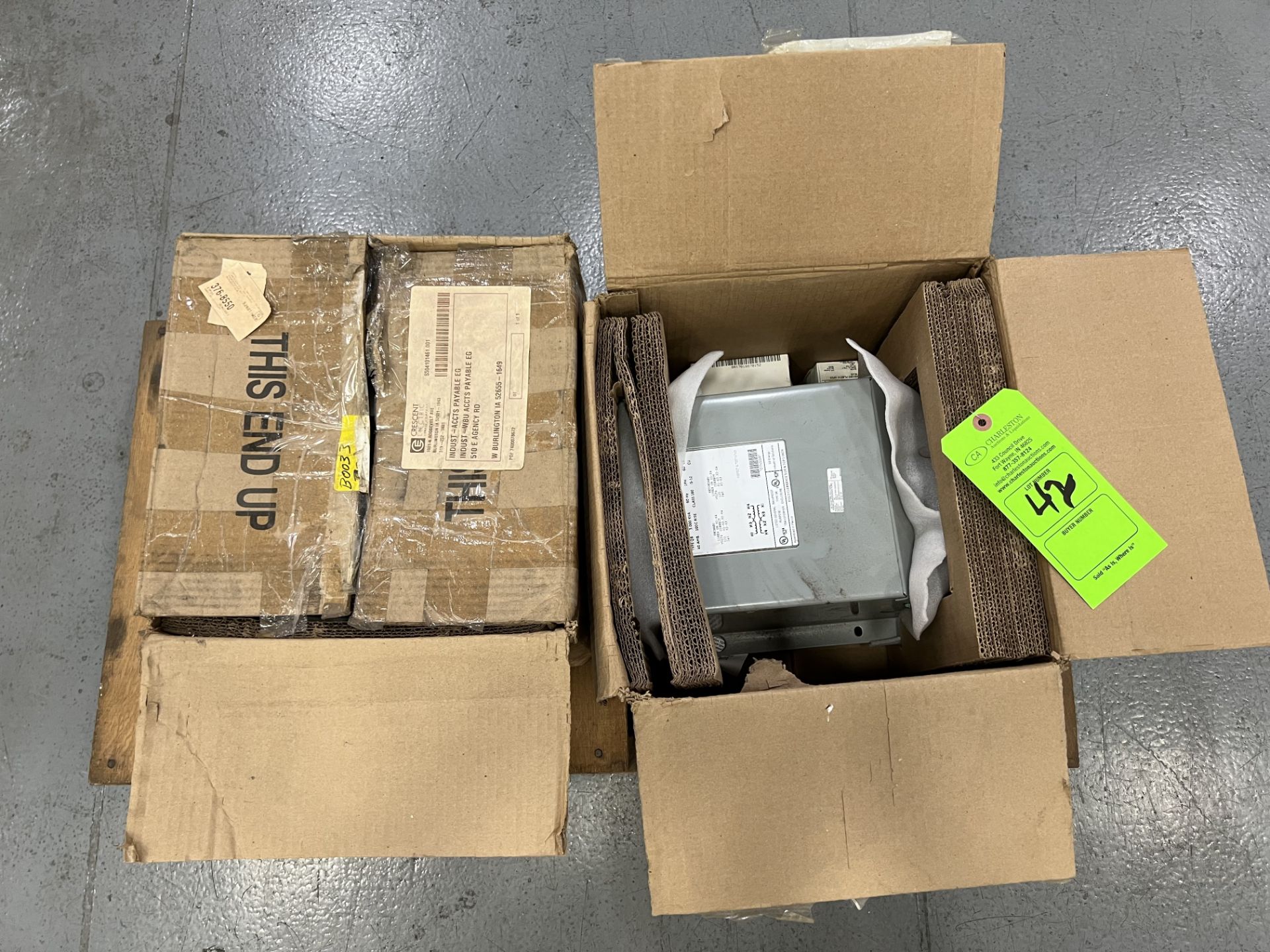 (2) NEVER-USED DRY GE TRANSFORMERS 9T51B0033; 3 KVA